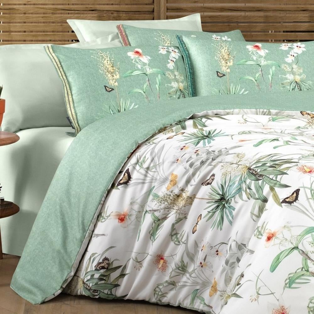 Sarev Felina Tencel Çift Kişilik Yeşil Nevresim Takımı - Güzel Home - Çift Kişilik Nevresim Takımı