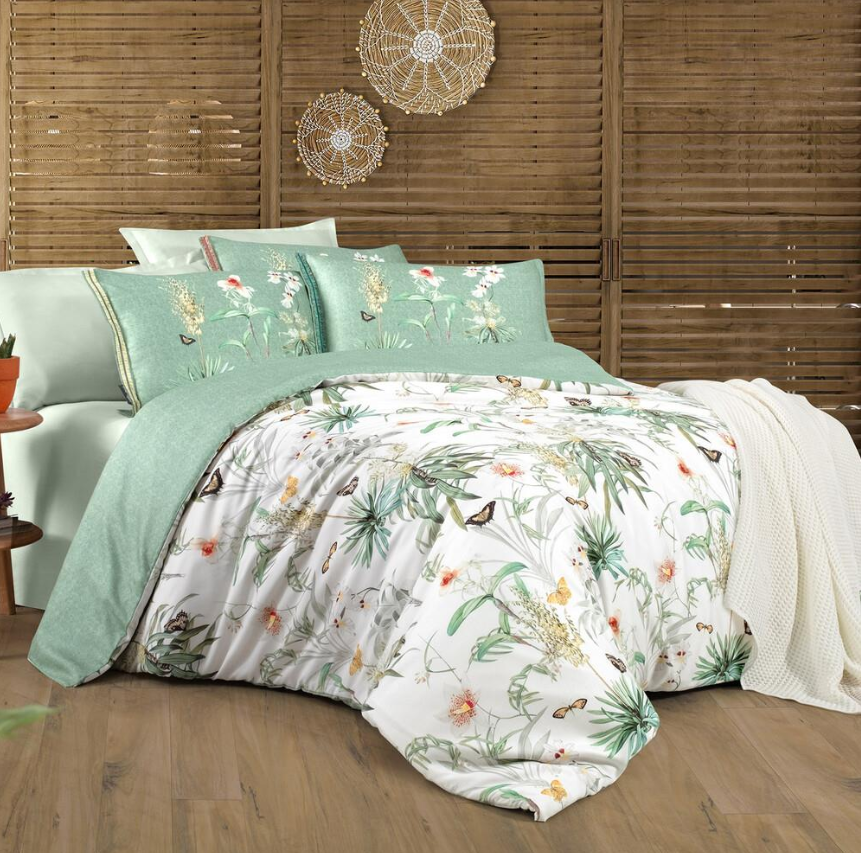 Sarev Felina Tencel Çift Kişilik Yeşil Nevresim Takımı - Güzel Home - Çift Kişilik Nevresim Takımı