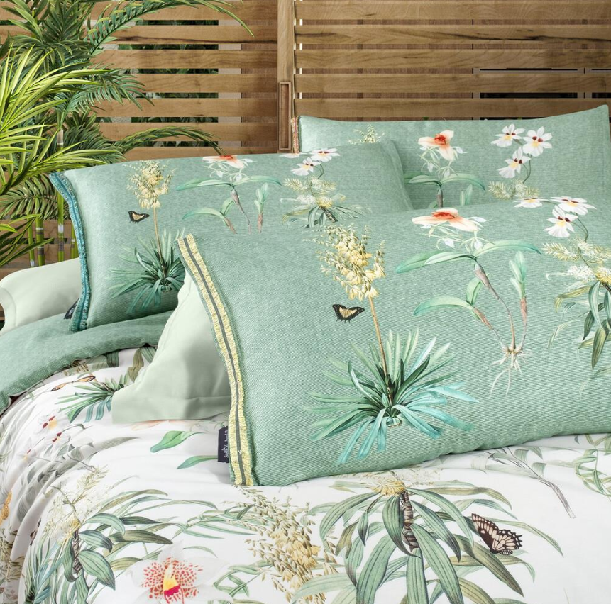 Sarev Felina Tencel Çift Kişilik Yeşil Nevresim Takımı - Güzel Home - Çift Kişilik Nevresim Takımı