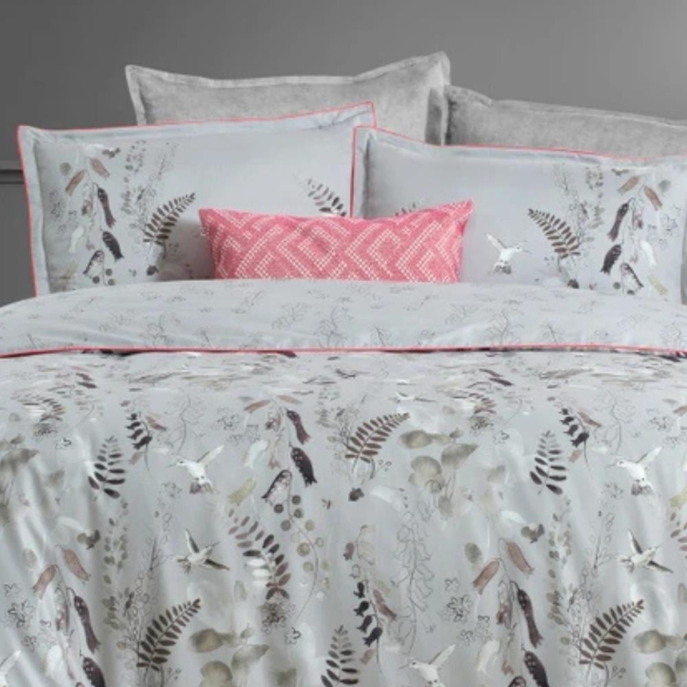 Sarev Martına Pamuk Saten Çift Kişilik Gri Nevresim Takımı - Güzel Home - Çift Kişilik Saten Nevresim Takımı