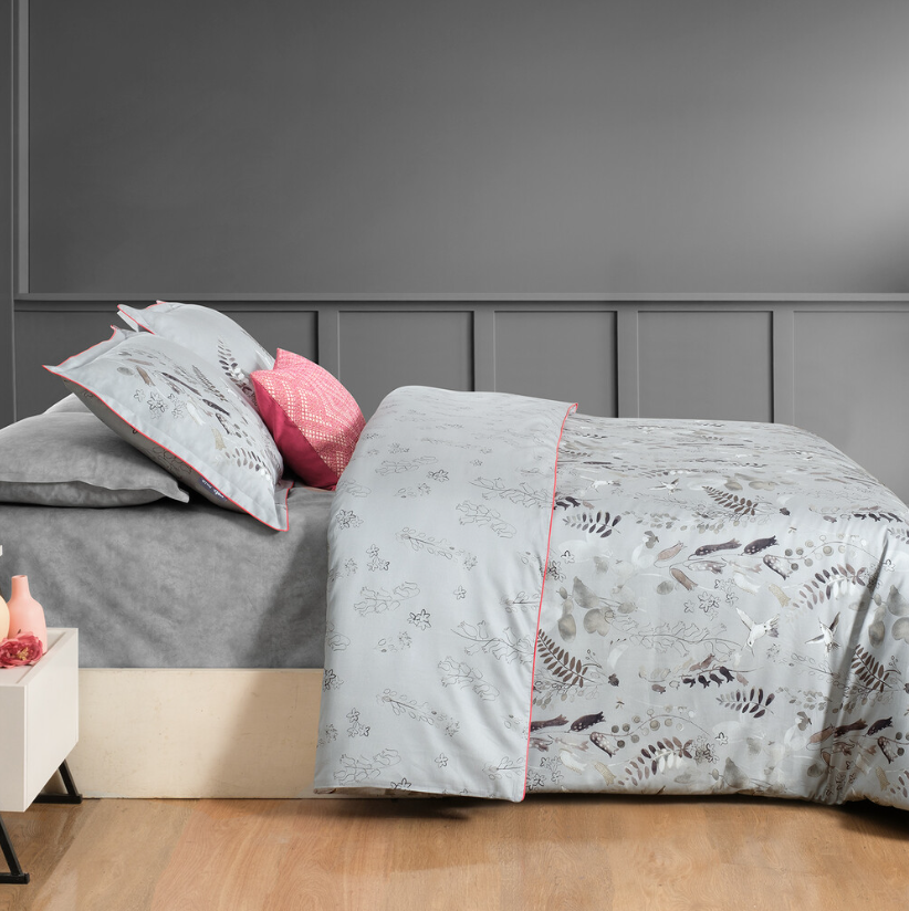 Sarev Martina Pamuk Saten King Size Gri Nevresim Takımı - Güzel Home - King Boy Nevresim Takımı