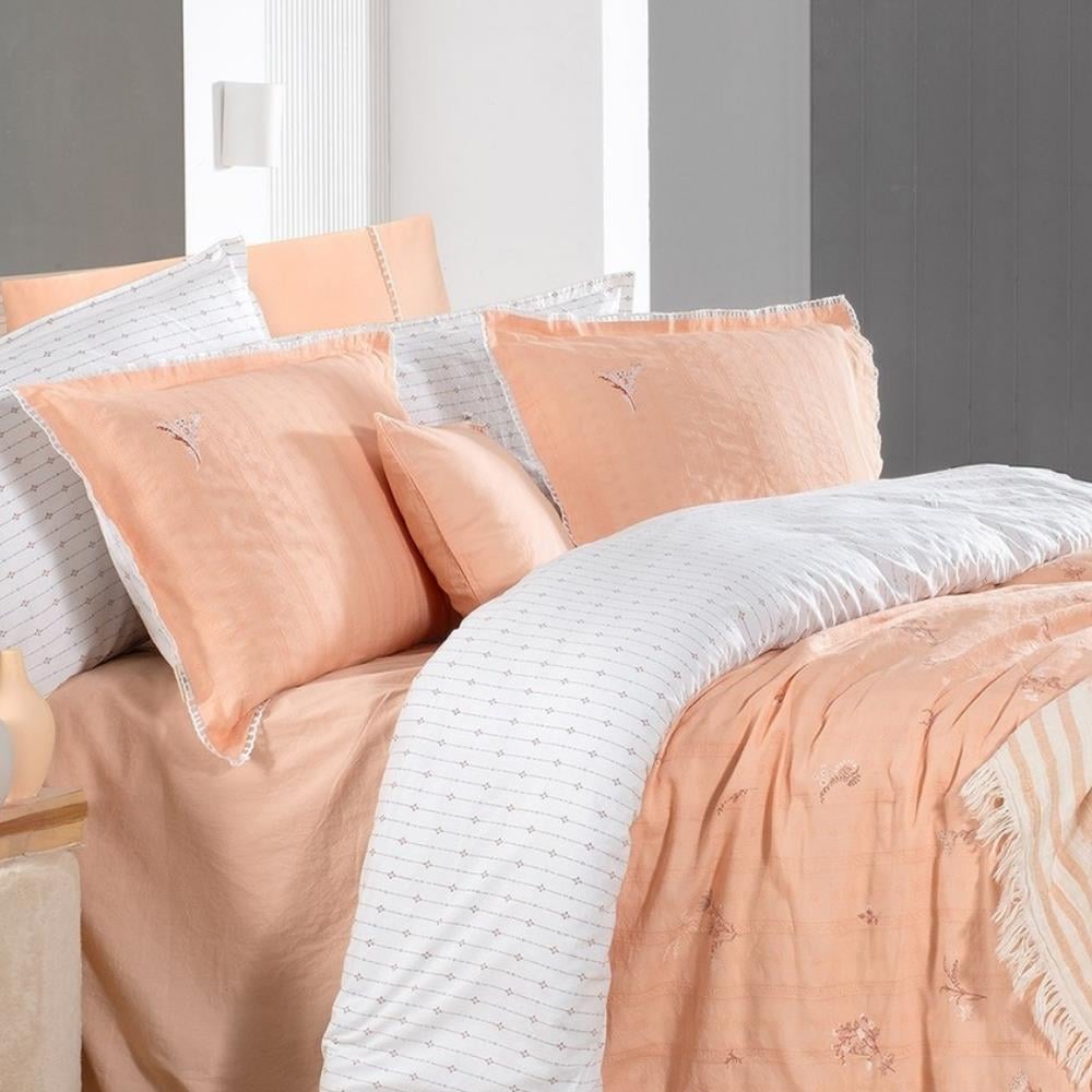 Sarev Mood Comfort Gracıa Çift Kişilik Somon Nevresim Takımı - Güzel Home - Çift Kişilik Nevresim Takımı