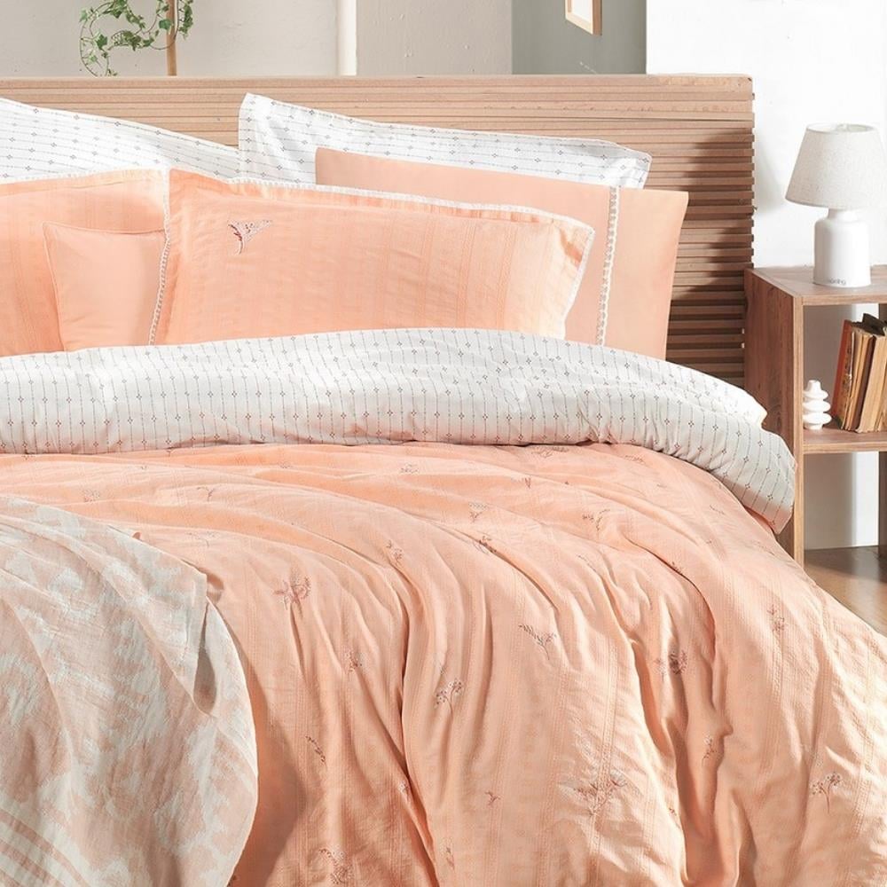 Sarev Mood Comfort Gracıa Çift Kişilik Somon Nevresim Takımı - Güzel Home - Çift Kişilik Nevresim Takımı