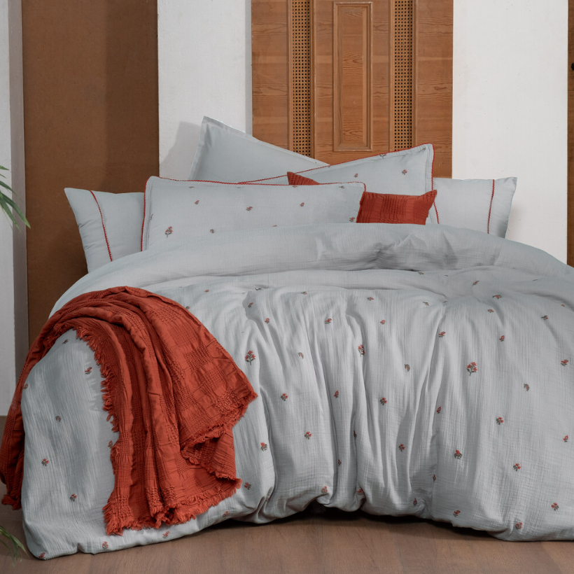 Sarev Mood Comfort Plana Çift Kişilik Gri Renk Nevresim Takımı - Güzel Home - Çift Kişilik Nevresim Takımı