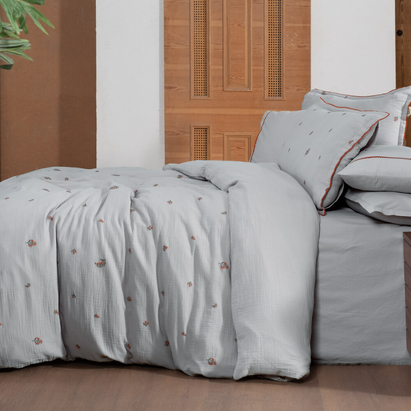 Sarev Mood Comfort Plana Çift Kişilik Gri Renk Nevresim Takımı - Güzel Home - Çift Kişilik Nevresim Takımı