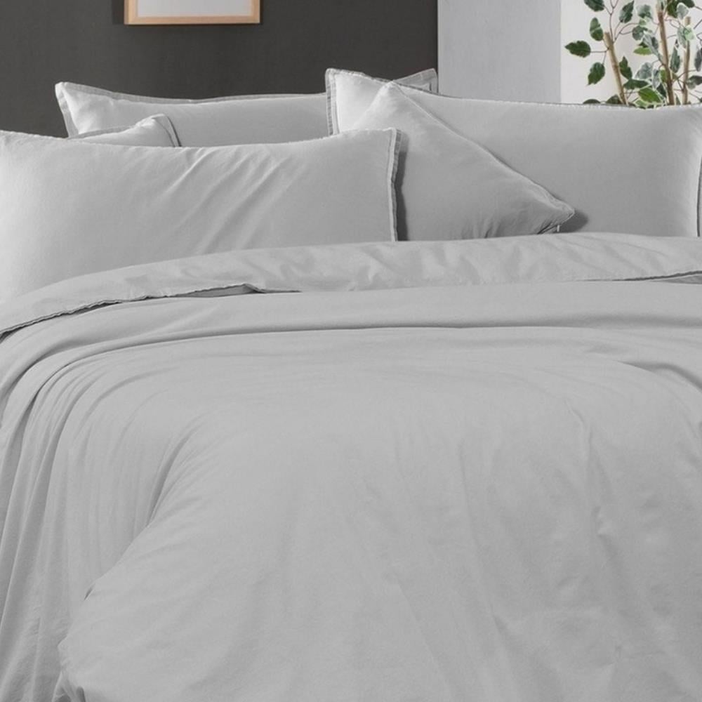 Sarev Mood Comfort Rıbera Çift Kikişilik Gri Yatak Örtüsü Ve Nevresim Takımı - Güzel Home - Çift Kişilik Nevresimli Yatak Örtüsü Seti