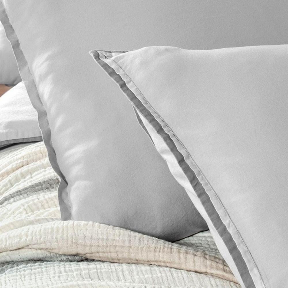 Sarev Mood Comfort Rıbera Çift Kikişilik Gri Yatak Örtüsü Ve Nevresim Takımı - Güzel Home - Çift Kişilik Nevresimli Yatak Örtüsü Seti