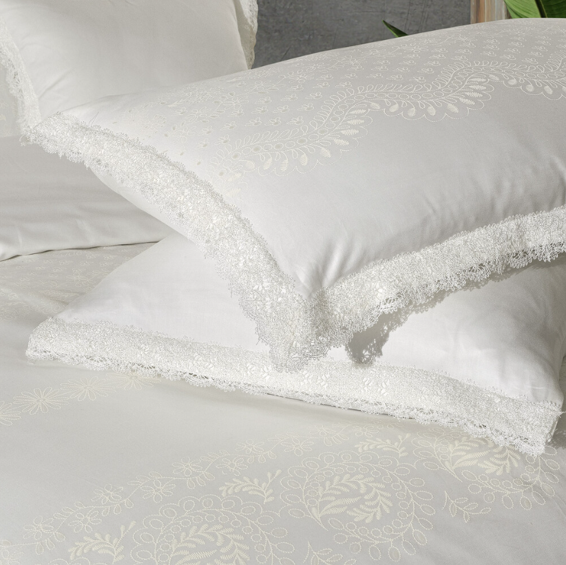 Sarev Perry Pamuk Saten Çift Kişilik Beyaz Nevresim Takımı - Güzel Home - Çift Kişilik Saten Nevresim Takımı