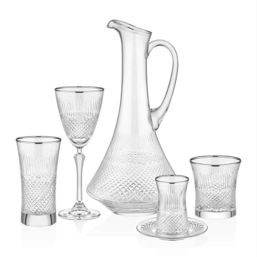 Tekart Zeus Platin 61 Parça Su Takımı - Güzel Home - 12 Kişilik Su Takımı