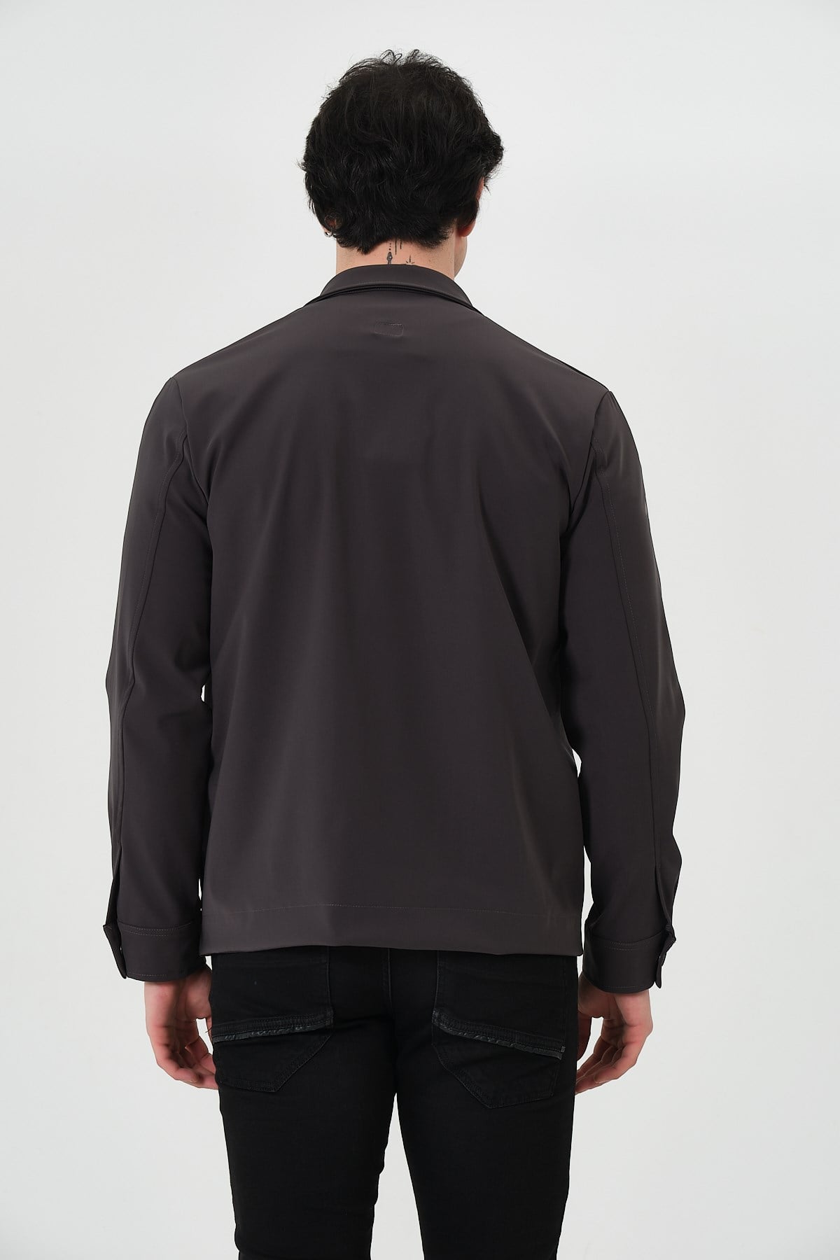 ERKEK MONT Çıt Çıt Kapalı Likralı Erkek Overshirt Mont