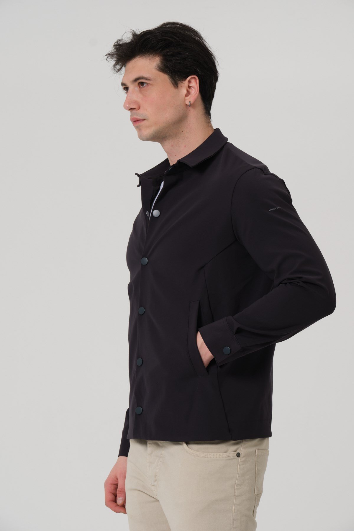 ERKEK MONT Çıt Çıt Kapalı Likralı Erkek Overshirt Mont