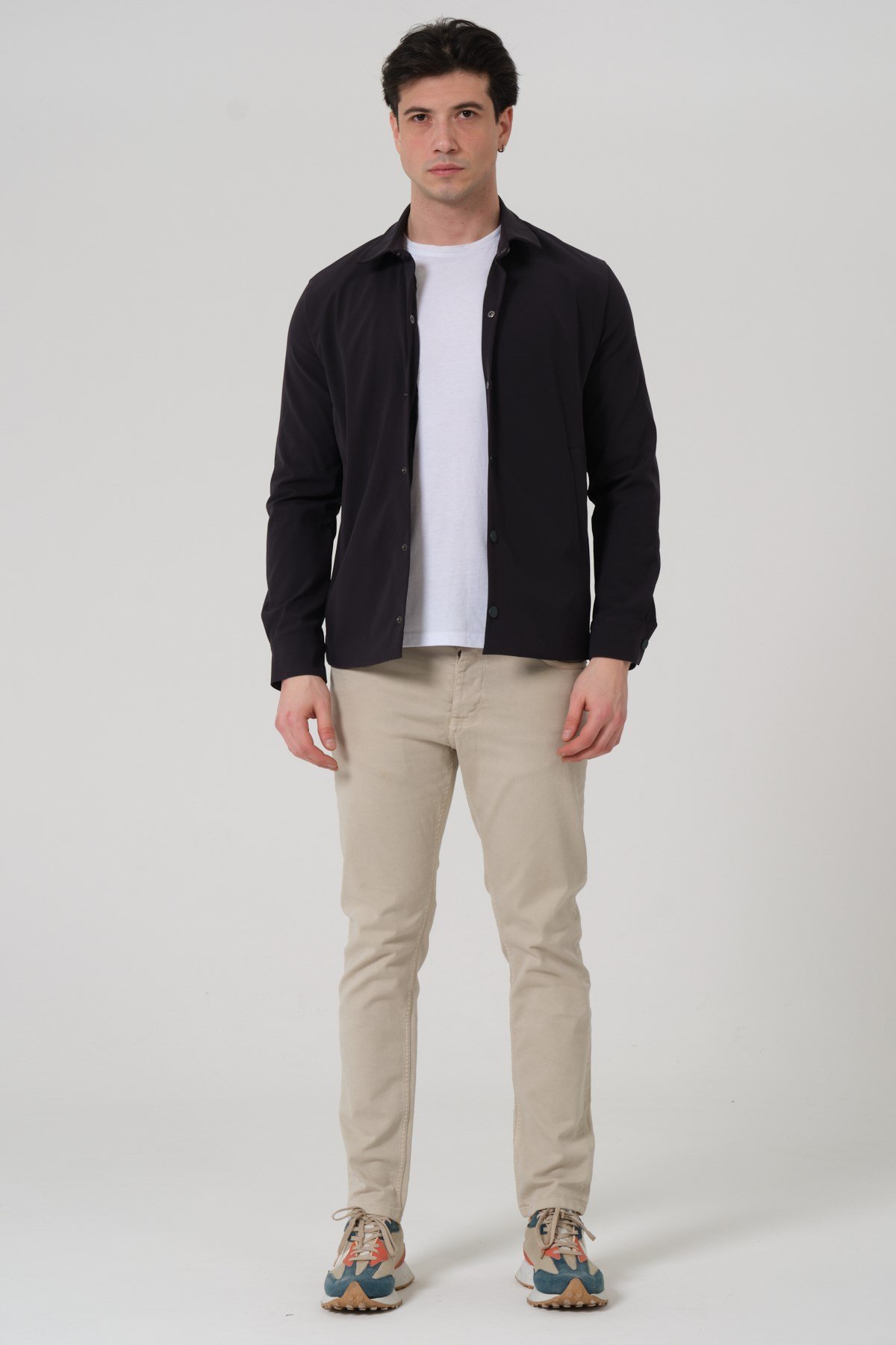 ERKEK MONT Çıt Çıt Kapalı Likralı Erkek Overshirt Mont