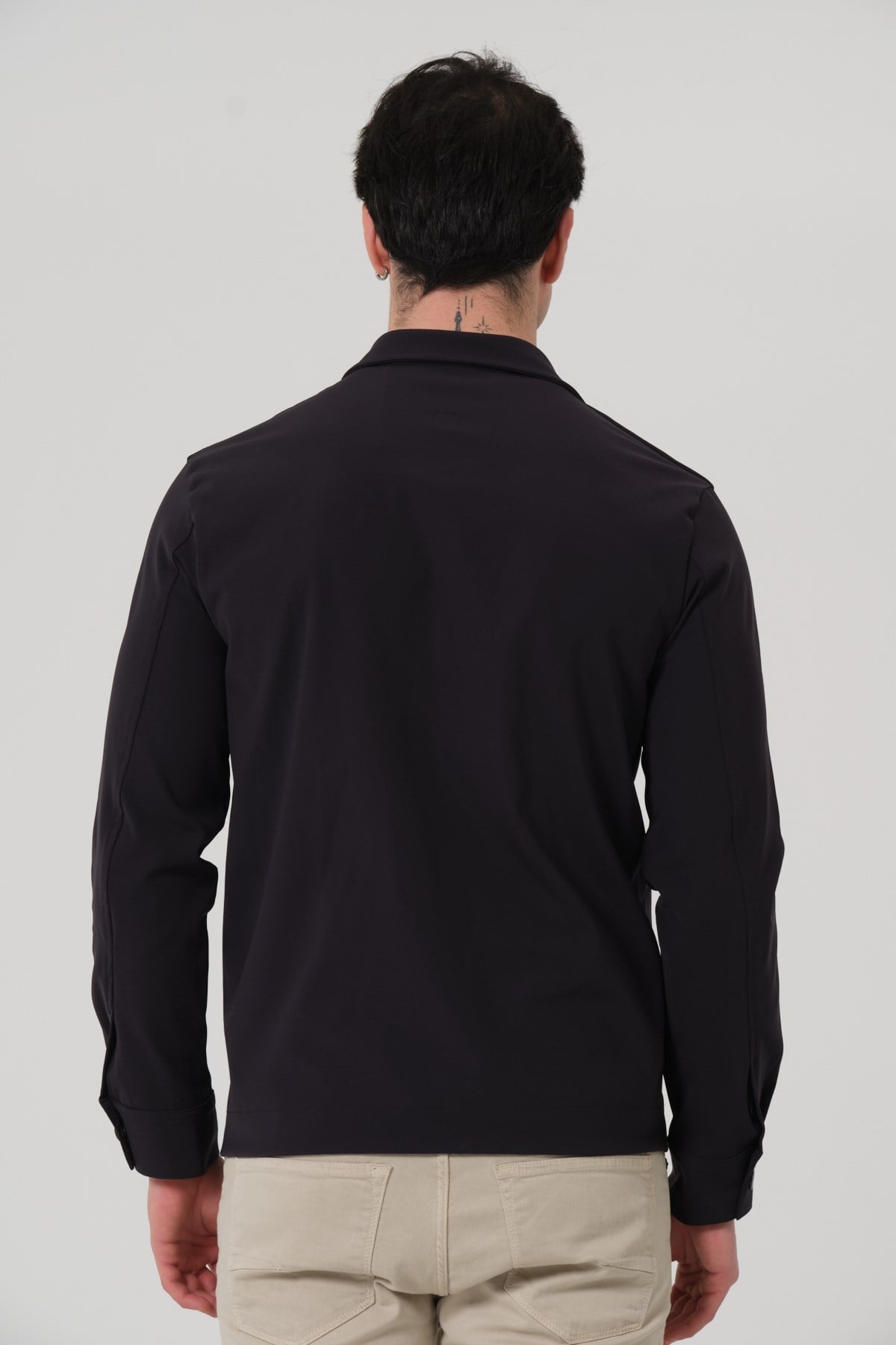 ERKEK MONT Çıt Çıt Kapalı Likralı Erkek Overshirt Mont