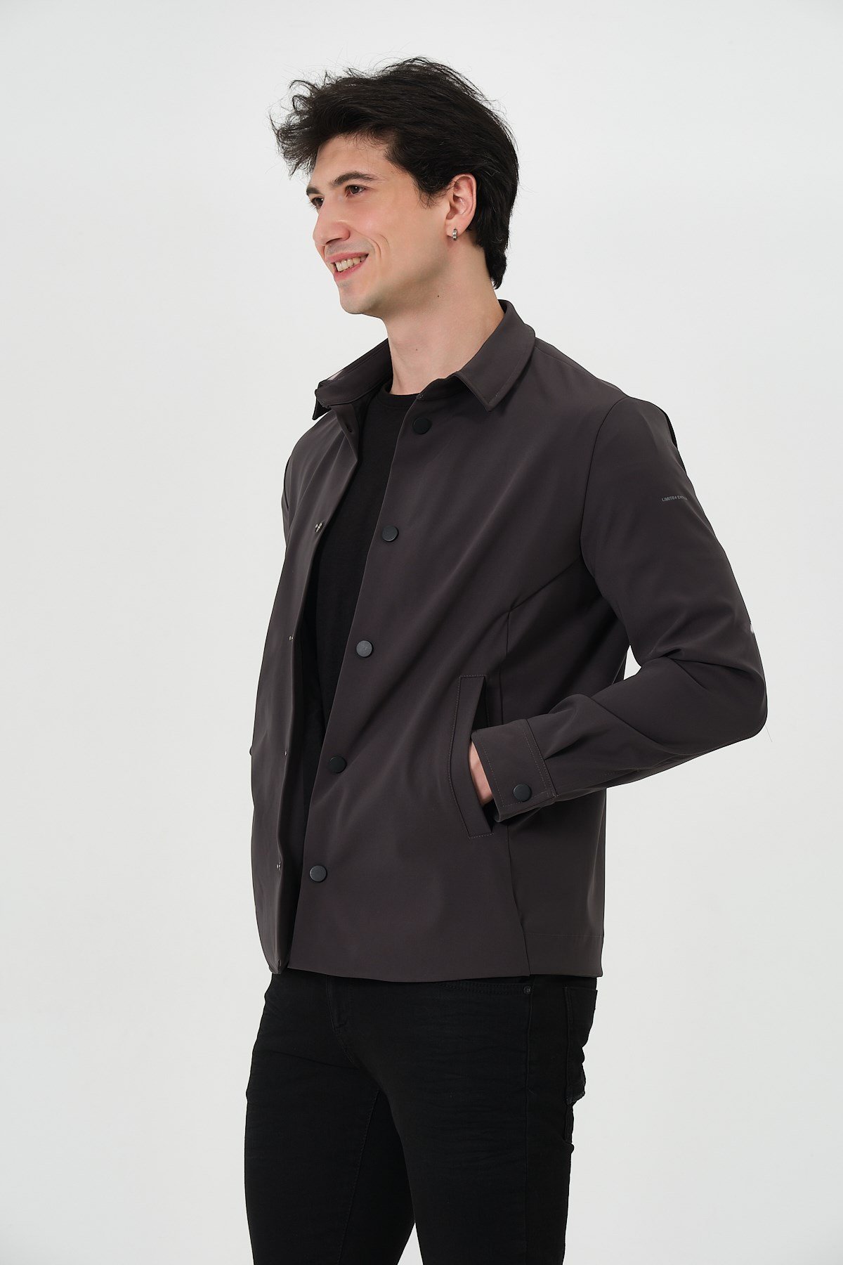 ERKEK MONT Çıt Çıt Kapalı Likralı Erkek Overshirt Mont