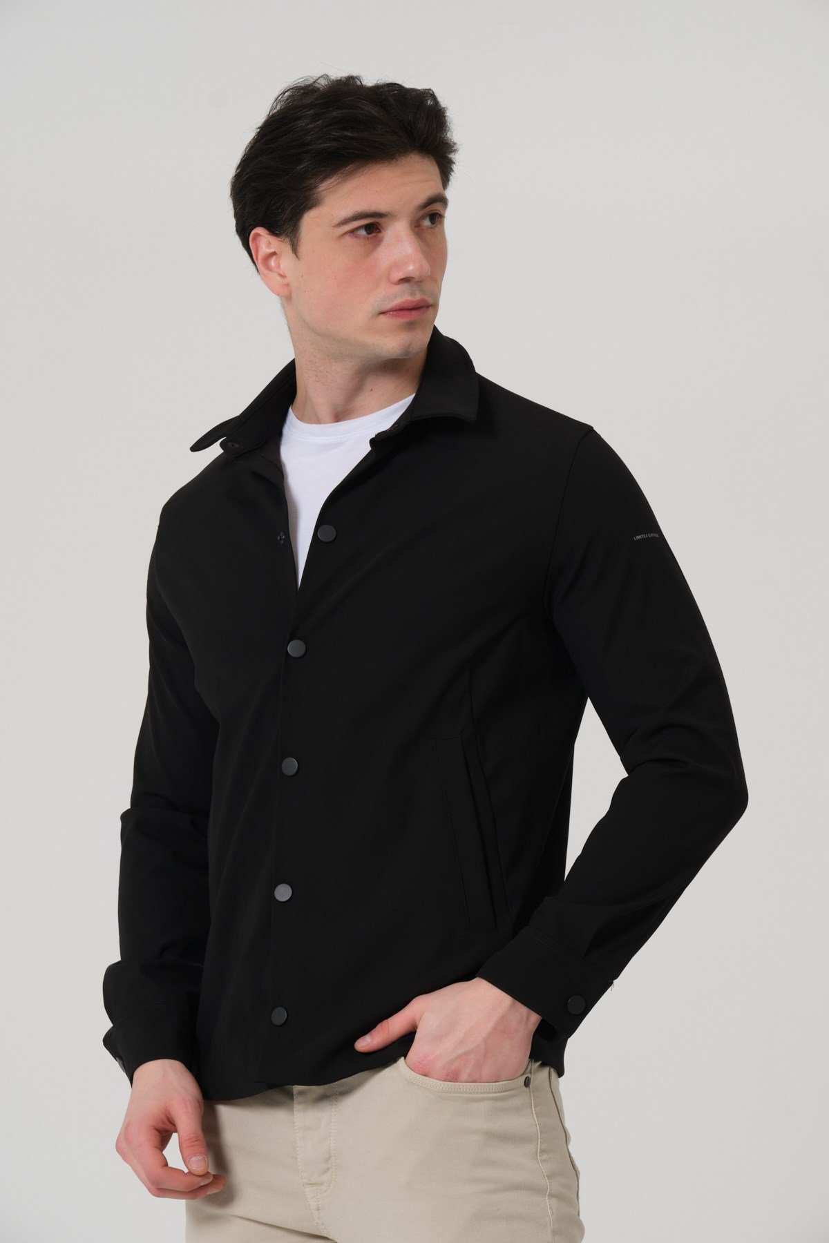 ERKEK MONT Çıt Çıt Kapalı Likralı Erkek Overshirt Mont