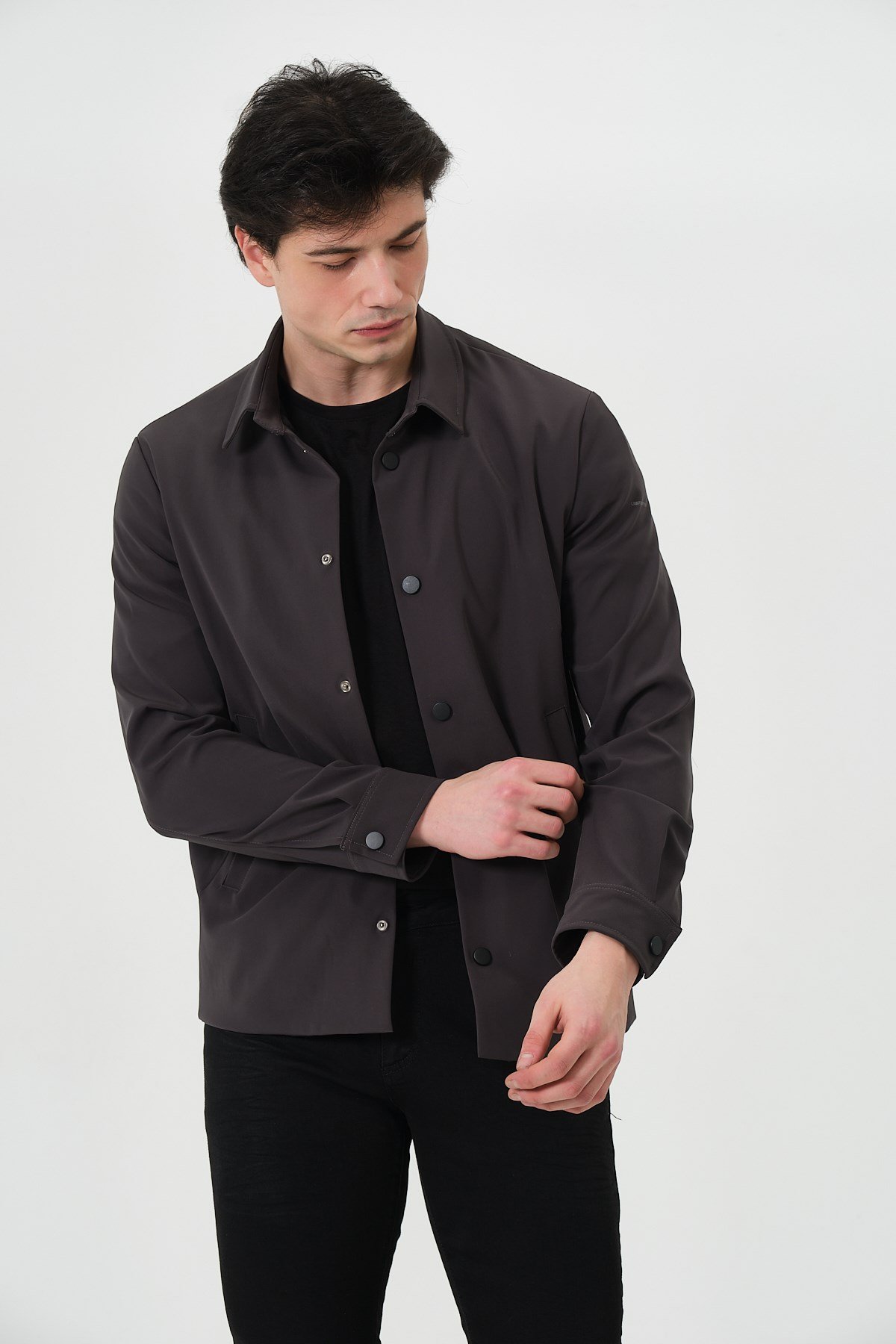 ERKEK MONT Çıt Çıt Kapalı Likralı Erkek Overshirt Mont