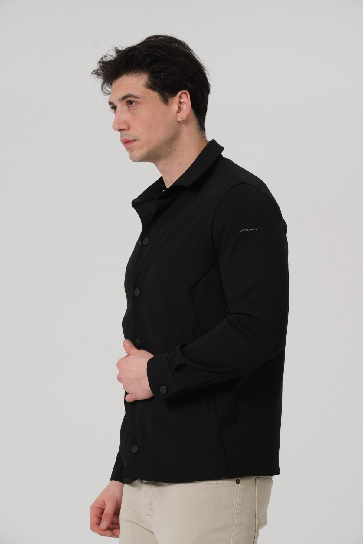 ERKEK MONT Çıt Çıt Kapalı Likralı Erkek Overshirt Mont