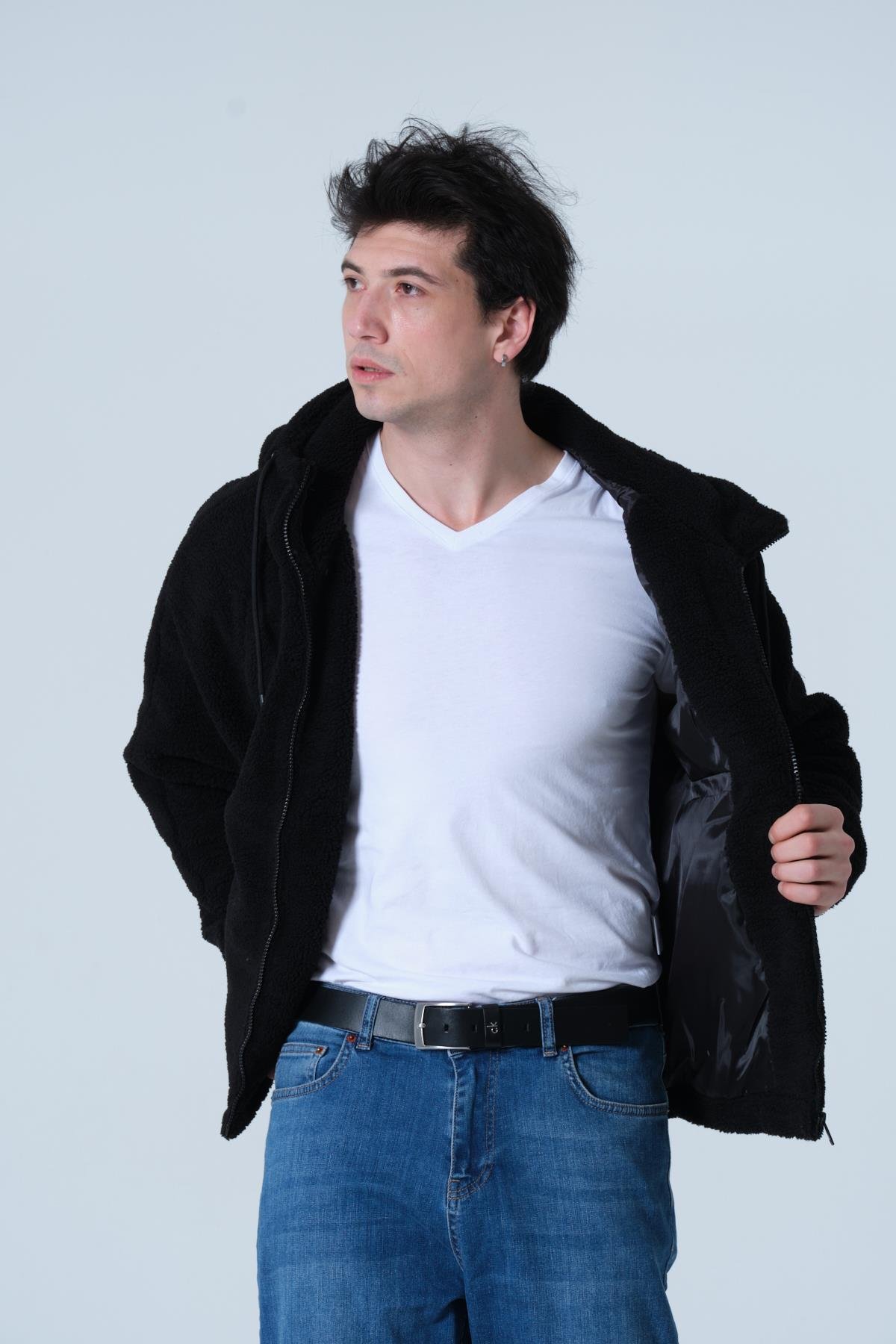 ERKEK MONT Erkek Oversize Peluş Mont