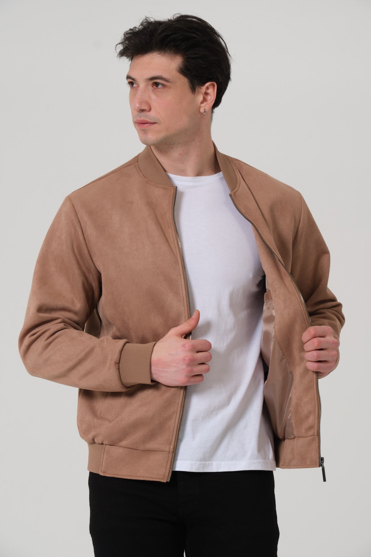 ERKEK MONT Erkek Süet Bomber Mont