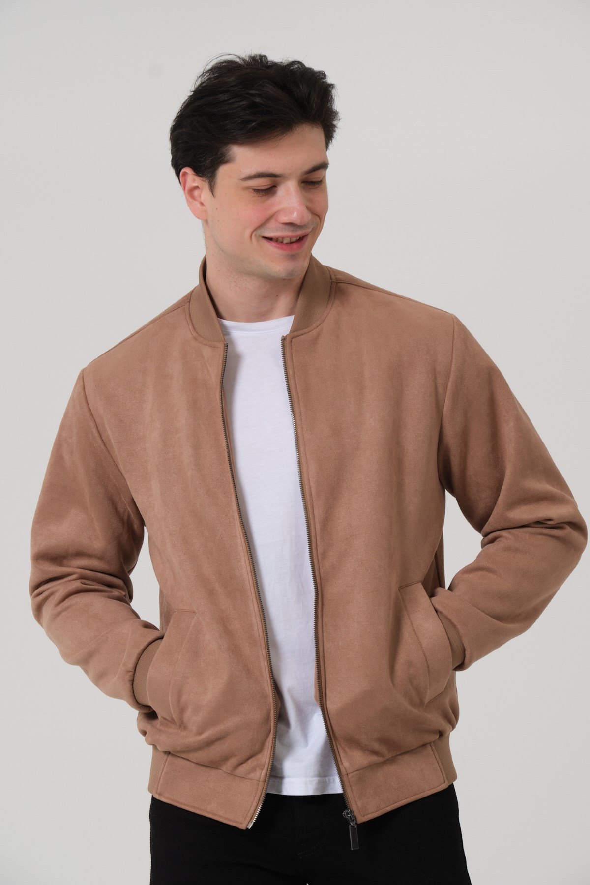 ERKEK MONT Erkek Süet Bomber Mont