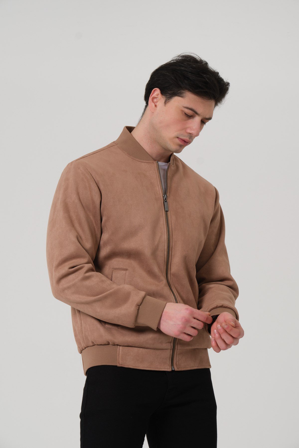 ERKEK MONT Erkek Süet Bomber Mont