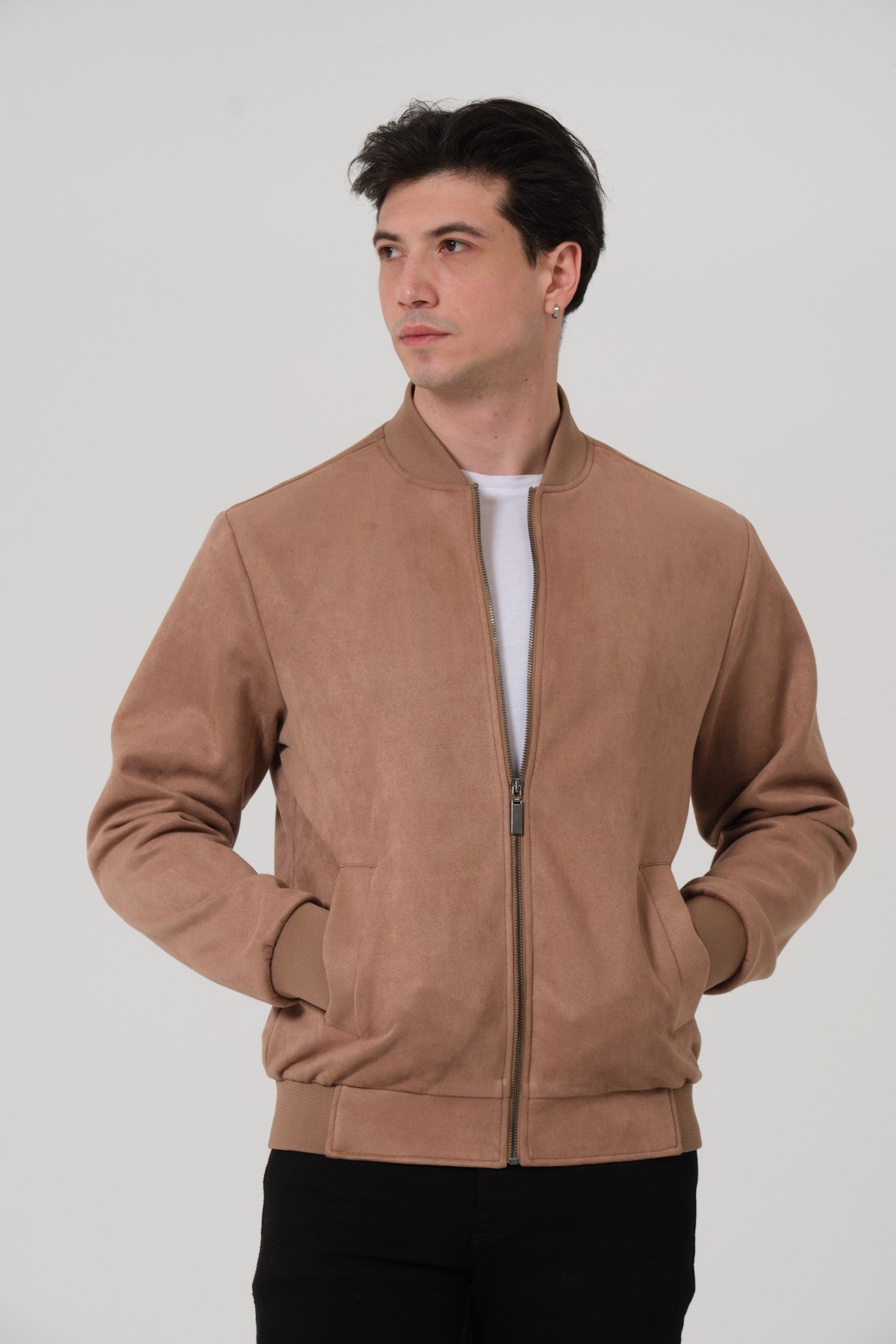 ERKEK MONT Erkek Süet Bomber Mont