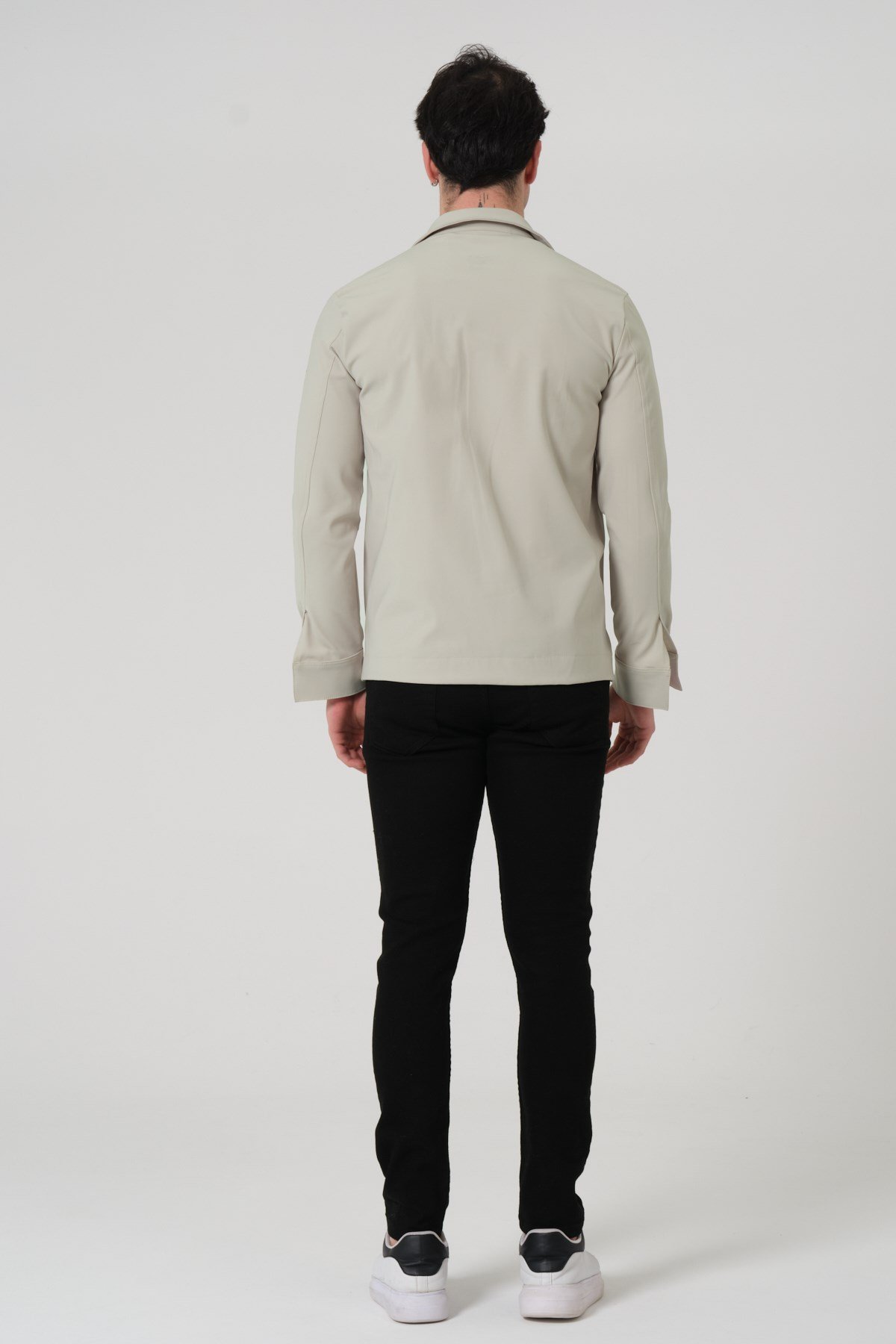 ERKEK MONT Fermuar Kapalı Likralı Erkek Overshirt Mont