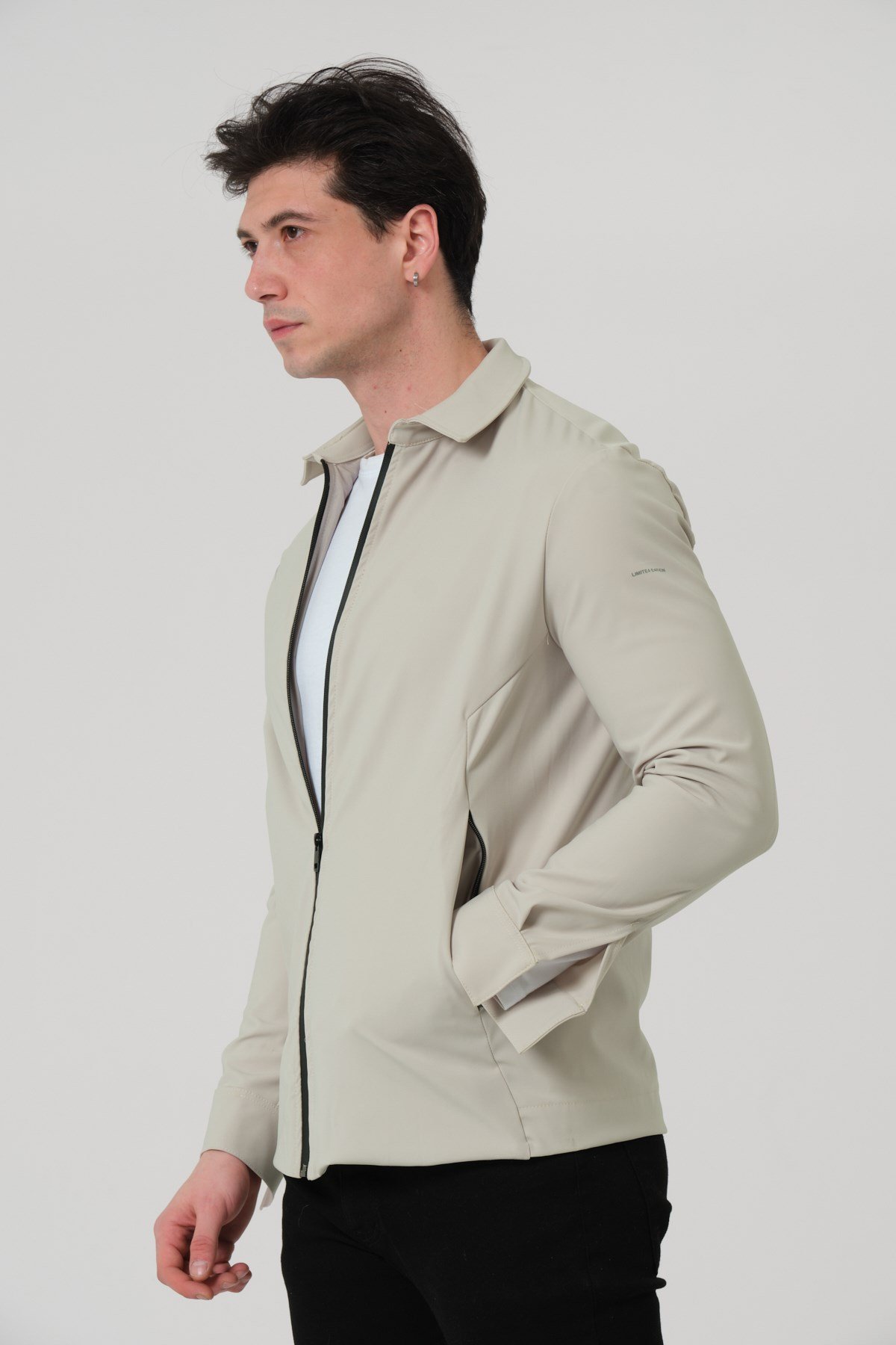 ERKEK MONT Fermuar Kapalı Likralı Erkek Overshirt Mont