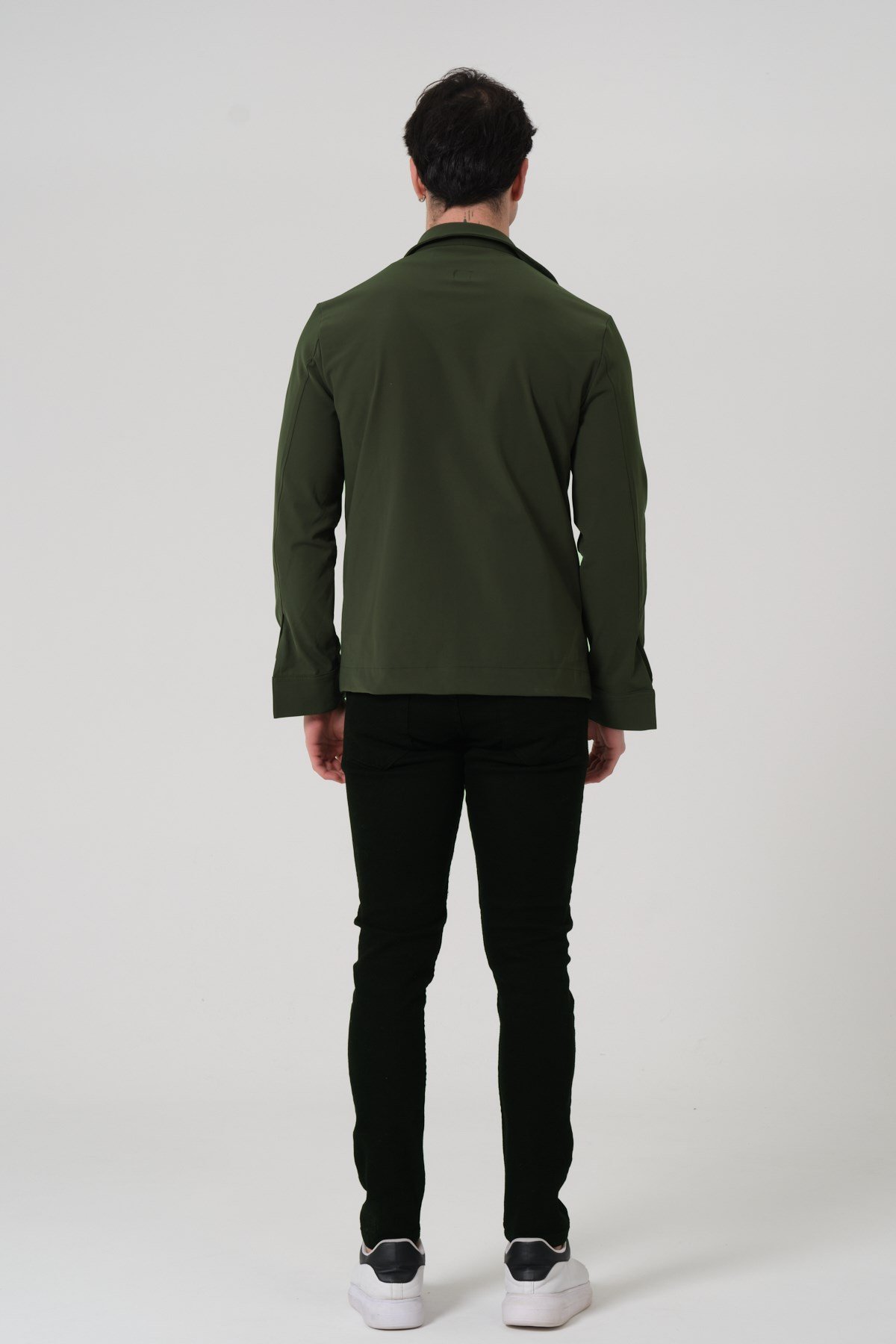 ERKEK MONT Fermuar Kapalı Likralı Erkek Overshirt Mont