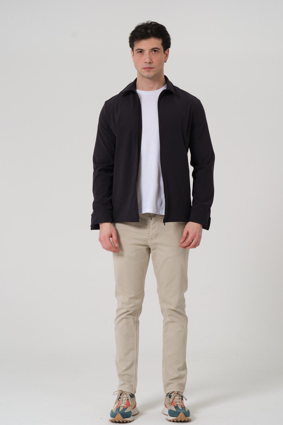 ERKEK MONT Fermuar Kapalı Likralı Erkek Overshirt Mont