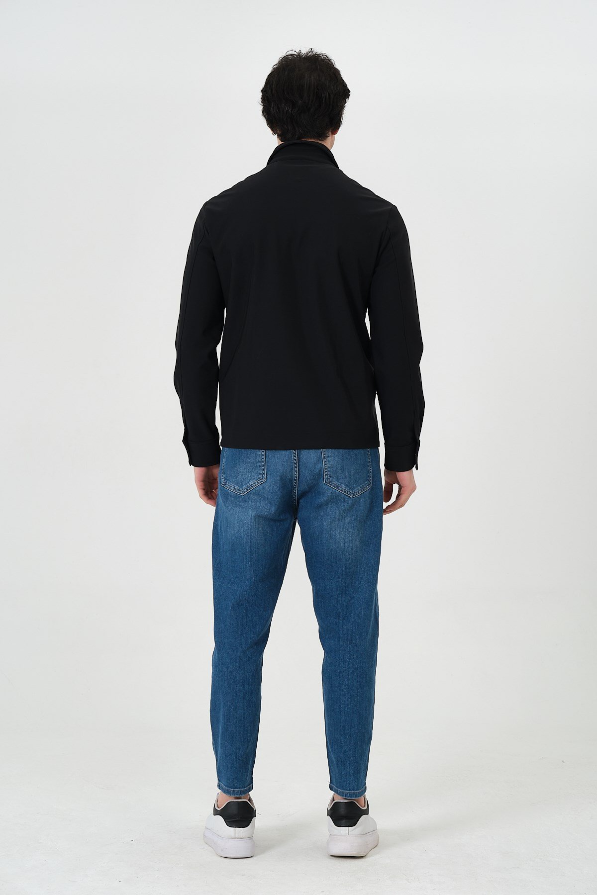 ERKEK MONT Fermuar Kapalı Likralı Erkek Overshirt Mont