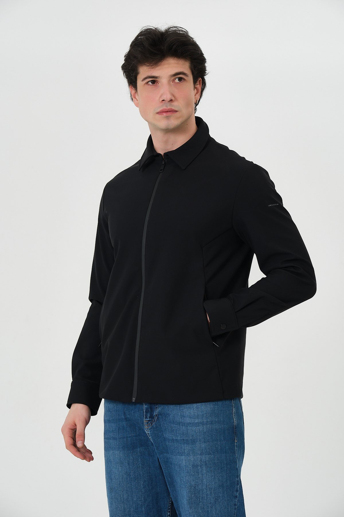ERKEK MONT Fermuar Kapalı Likralı Erkek Overshirt Mont