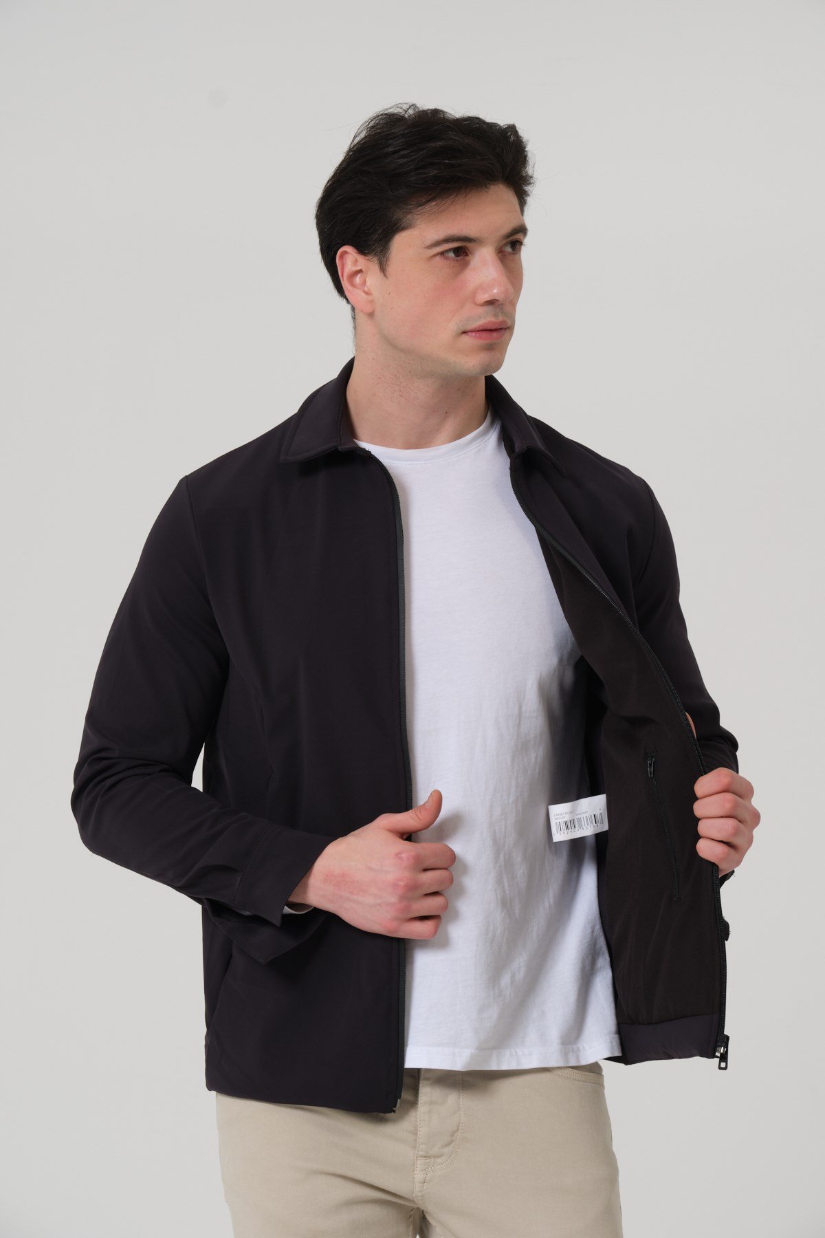 ERKEK MONT Fermuar Kapalı Likralı Erkek Overshirt Mont