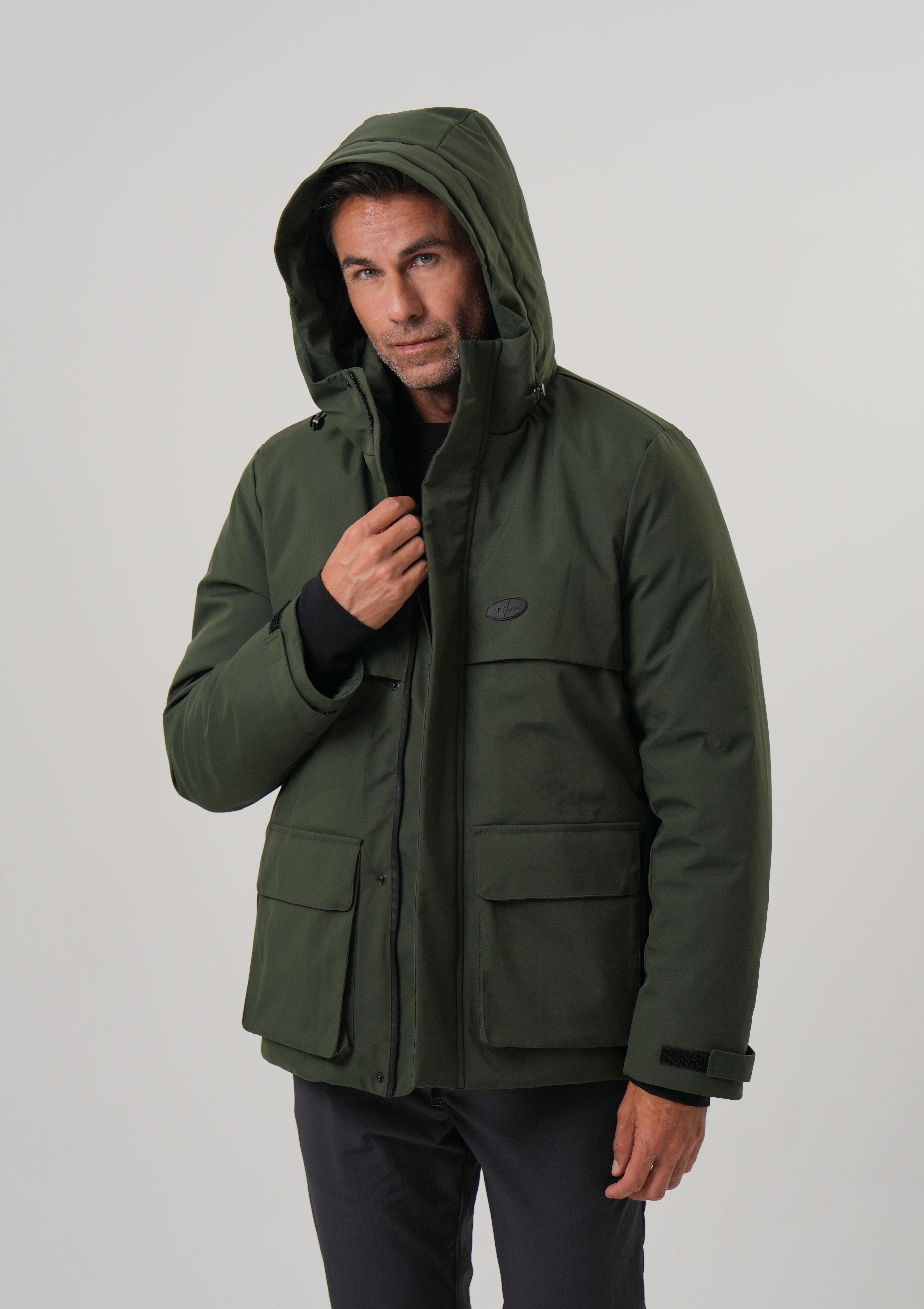 ERKEK MONT Kapüşonlu Su itici Rüzgar Geçirmez Erkek Kaban