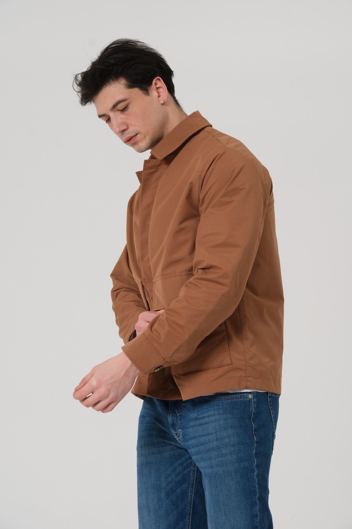 ERKEK MONT Polo Yaka Torba Cep Erkek Mont