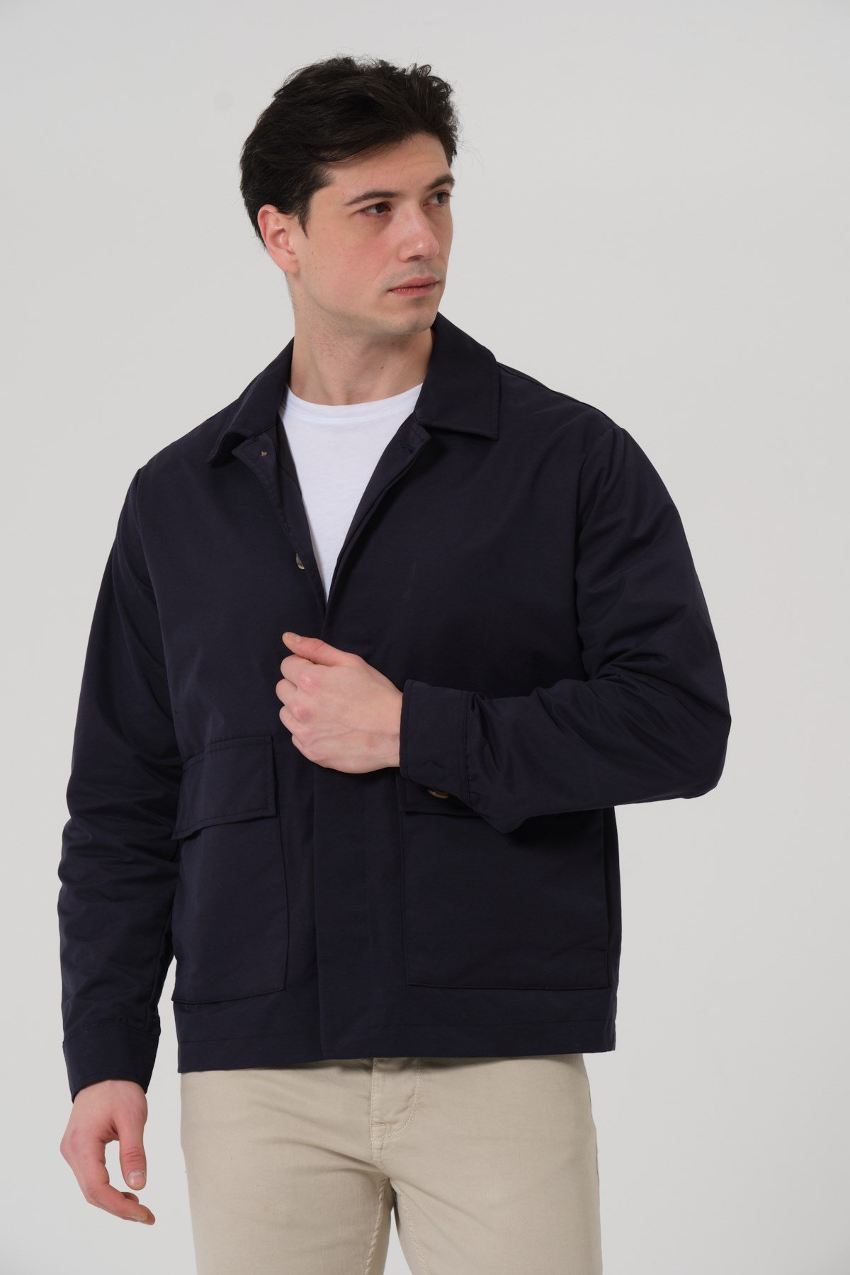 ERKEK MONT Polo Yaka Torba Cep Erkek Mont