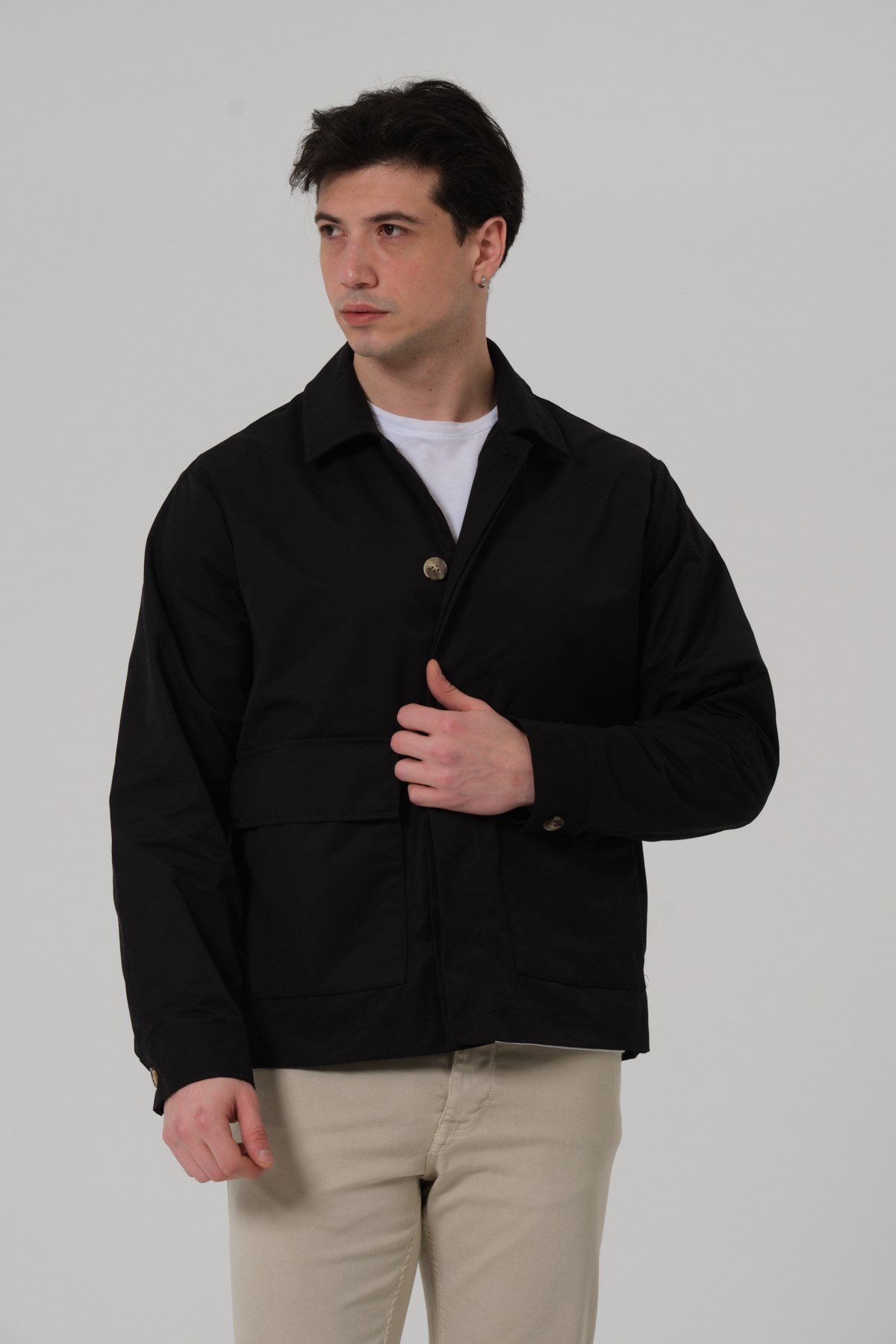 ERKEK MONT Polo Yaka Torba Cep Erkek Mont