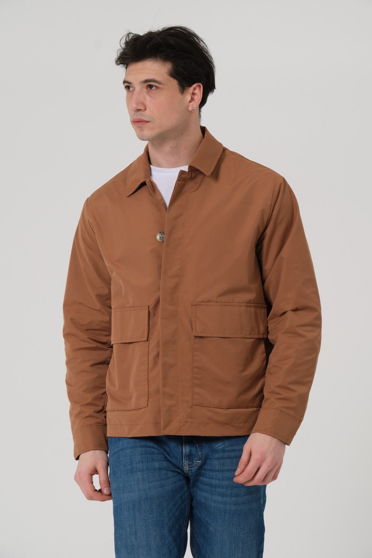 ERKEK MONT Polo Yaka Torba Cep Erkek Mont