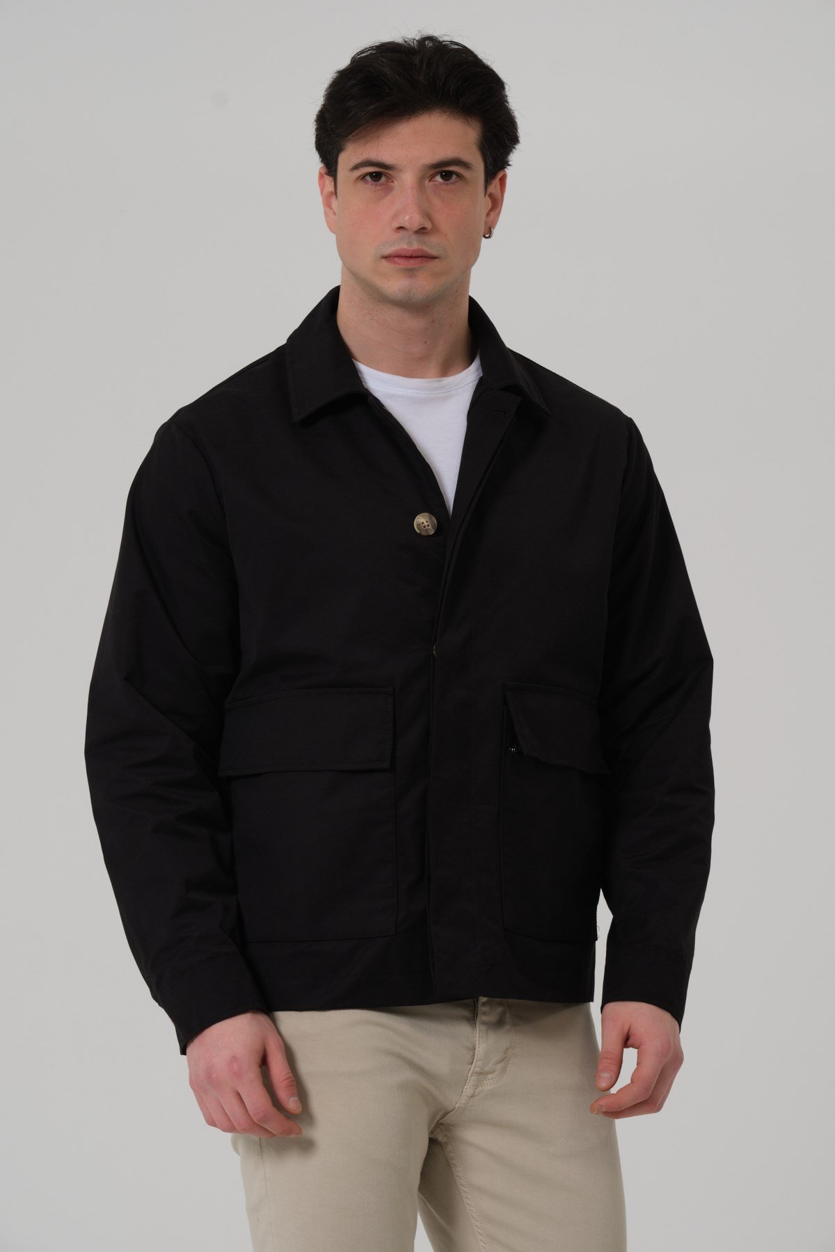 ERKEK MONT Polo Yaka Torba Cep Erkek Mont