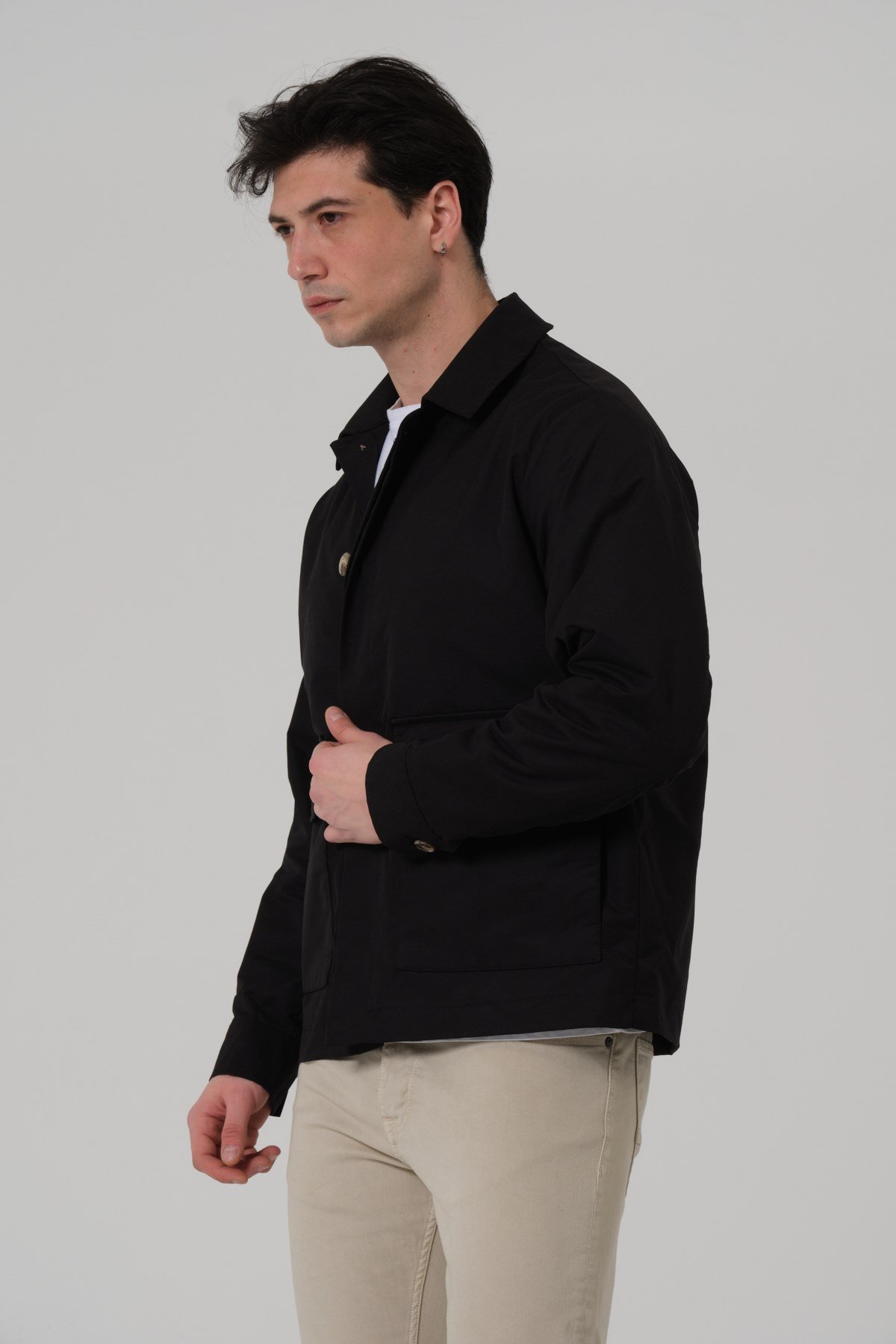 ERKEK MONT Polo Yaka Torba Cep Erkek Mont