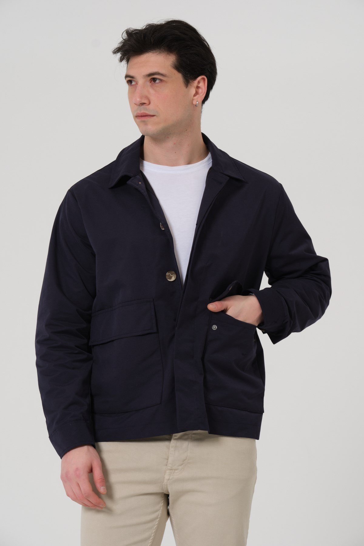 ERKEK MONT Polo Yaka Torba Cep Erkek Mont