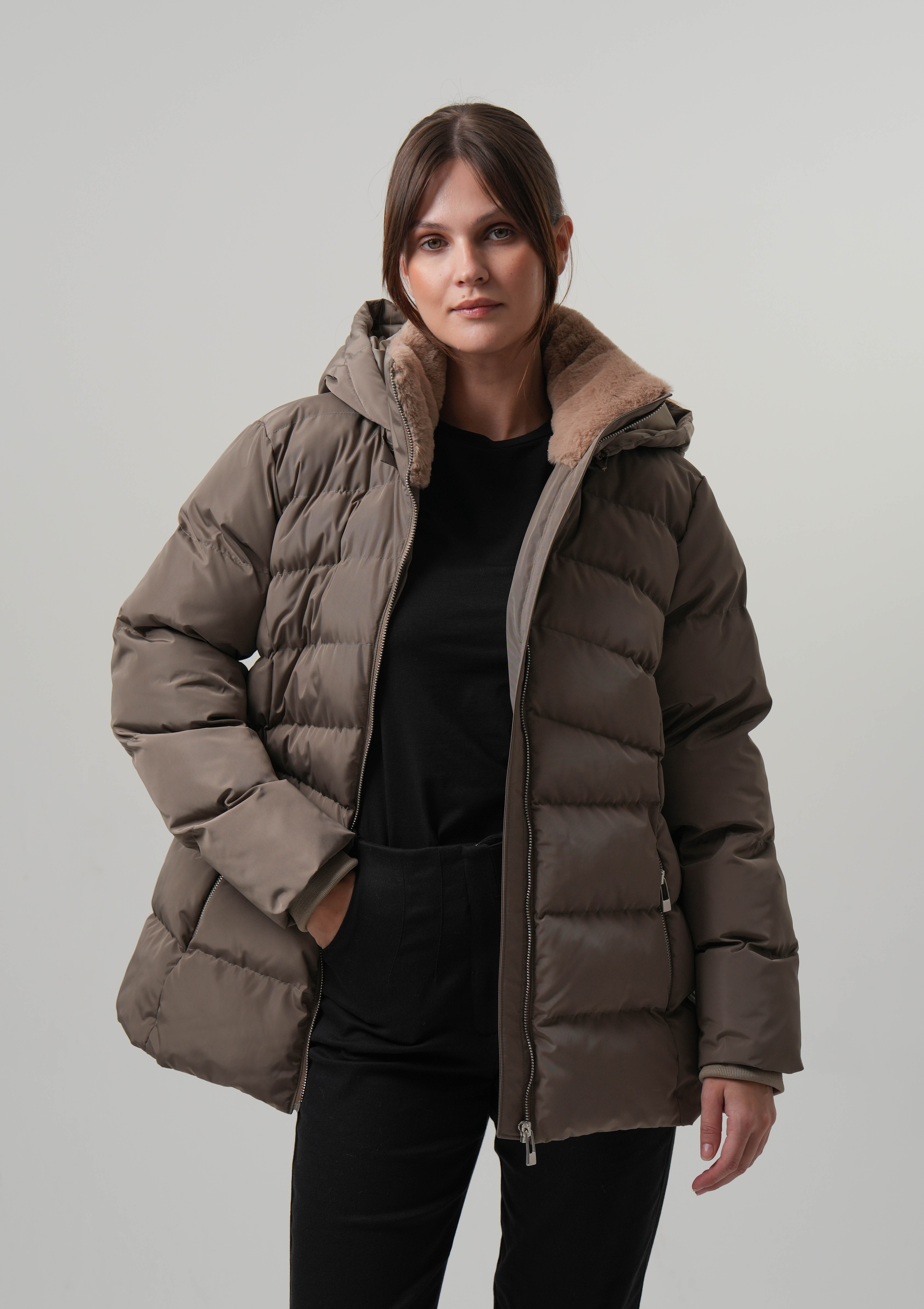 KADIN MONT Çıkabilir Kapüşonlu Kadın Şişme Mont