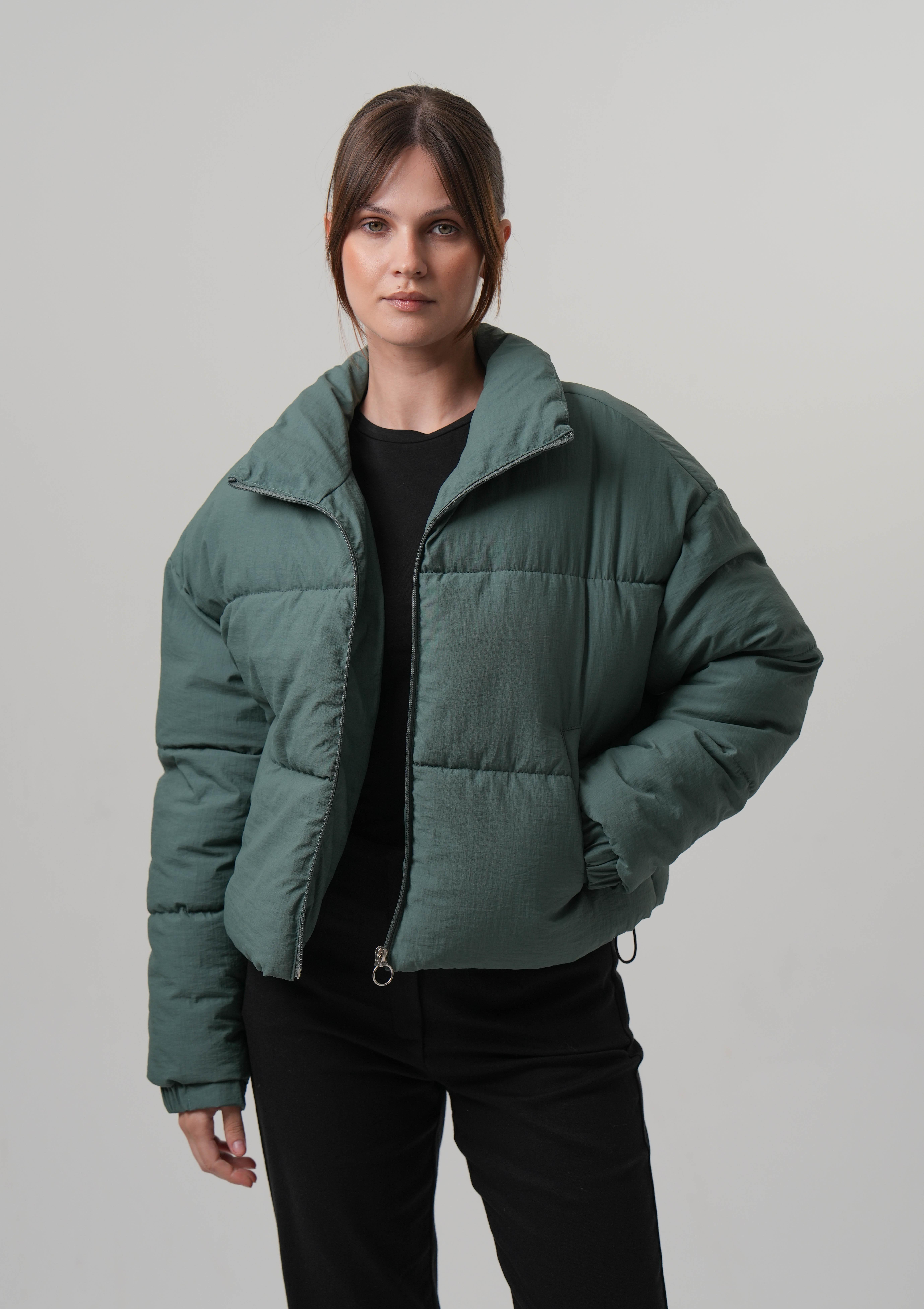 KADIN MONT Şişme Kadın Crop Mont