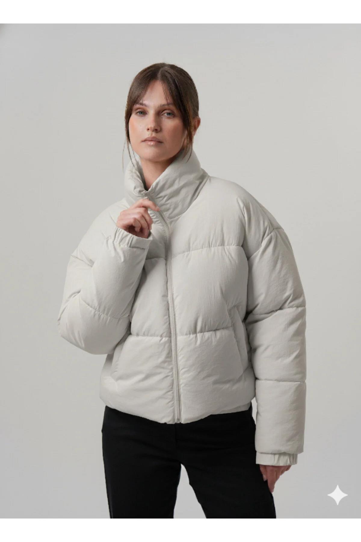 KADIN MONT Şişme Kadın Crop Mont