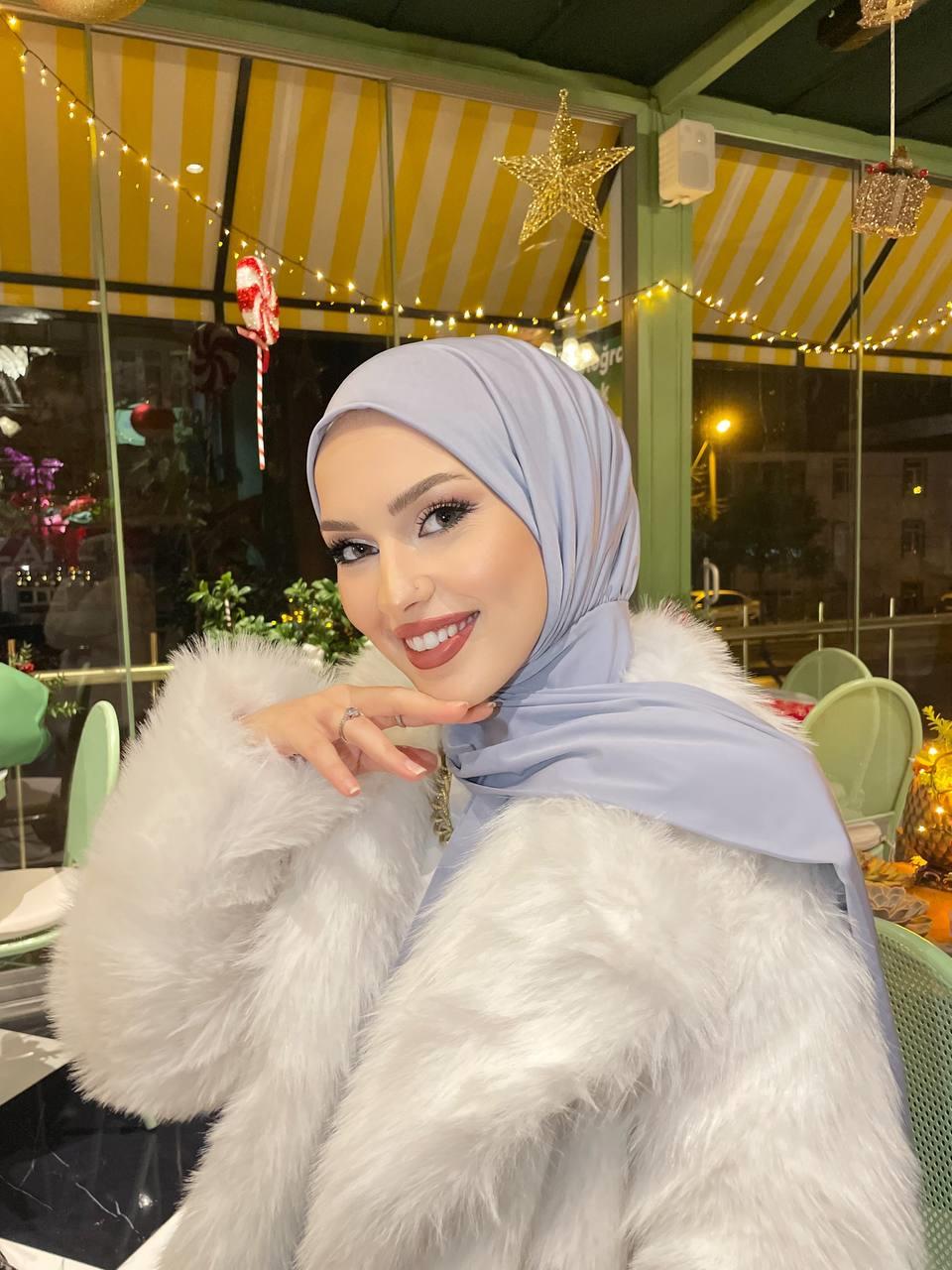Sayra Shawl Kadın Buz Gri Çıtçıtlı Hazır Şal