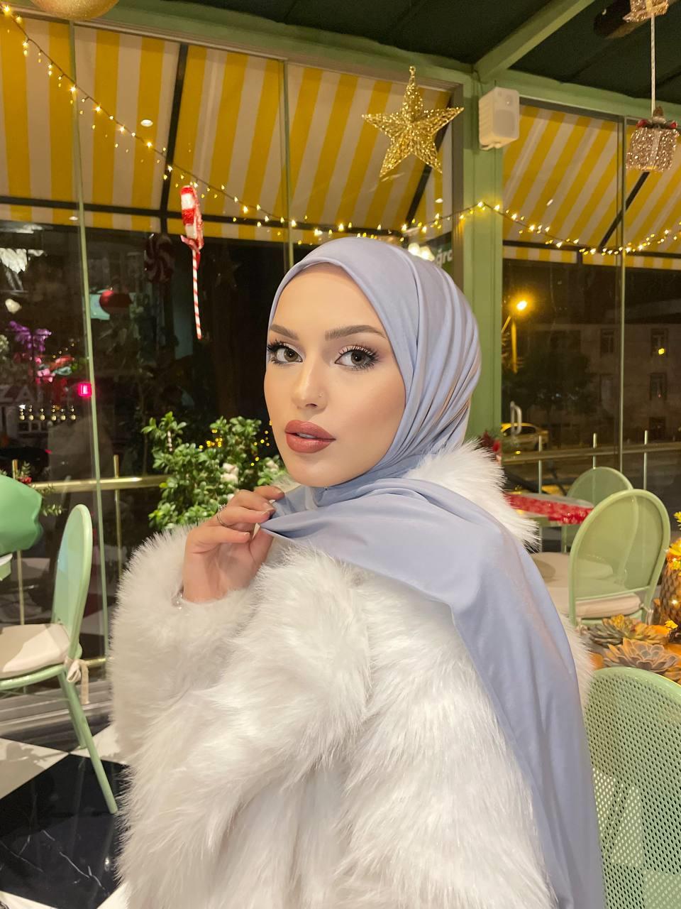 Sayra Shawl Kadın Buz Gri Çıtçıtlı Hazır Şal