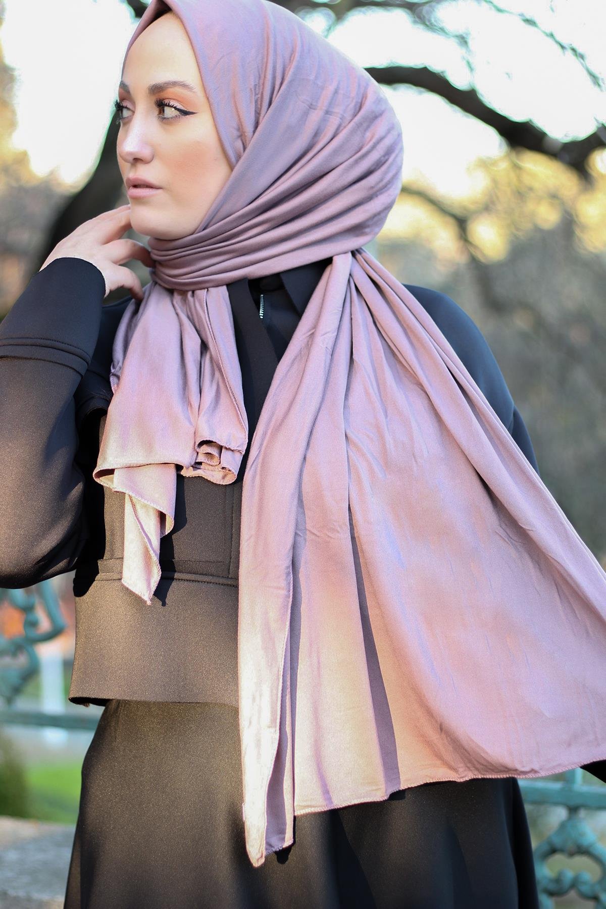 Sayra Shawl kadın gül kurusu süprem penye şal