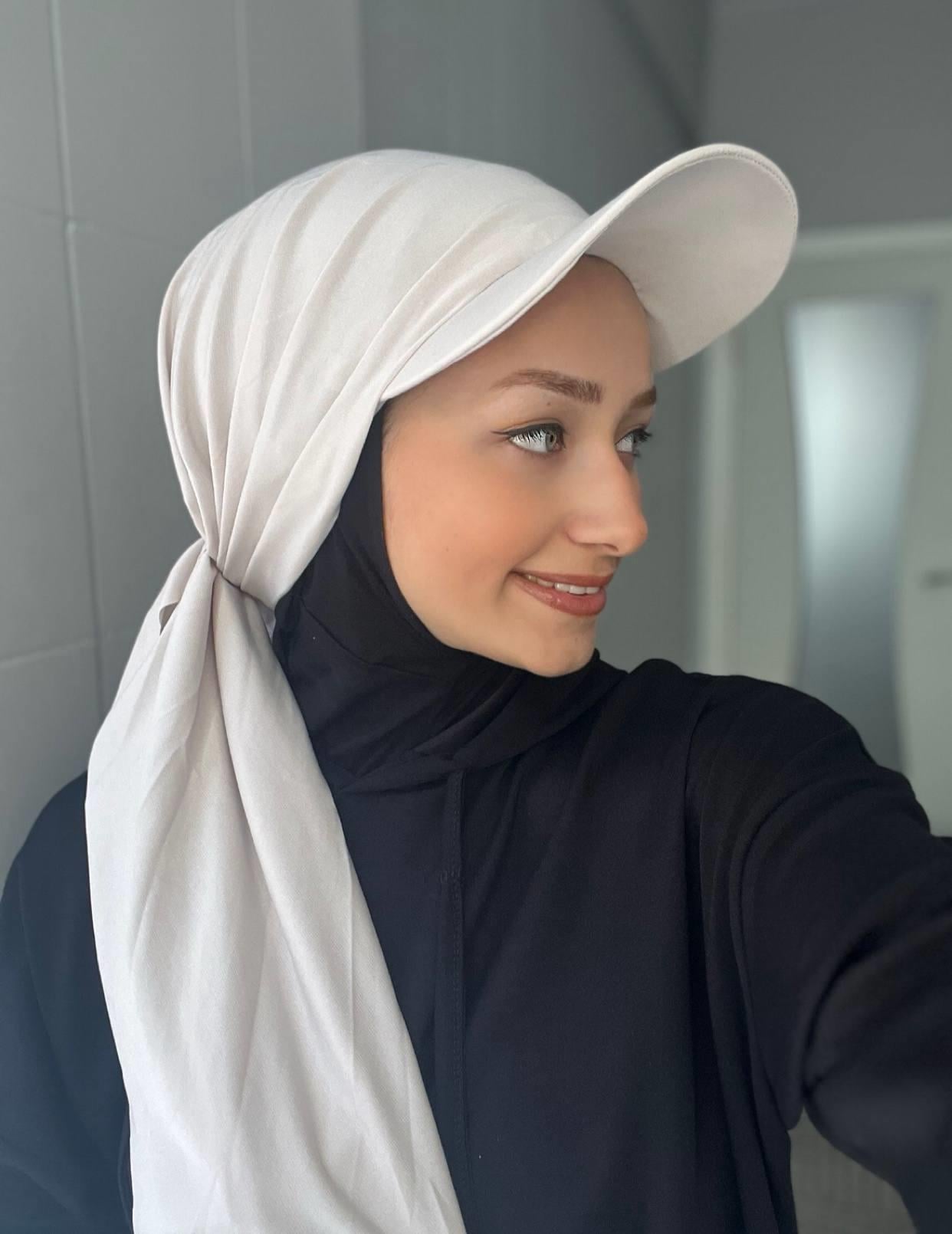 Sayra Shawl Kadın Krem Boneli Şapka Şal
