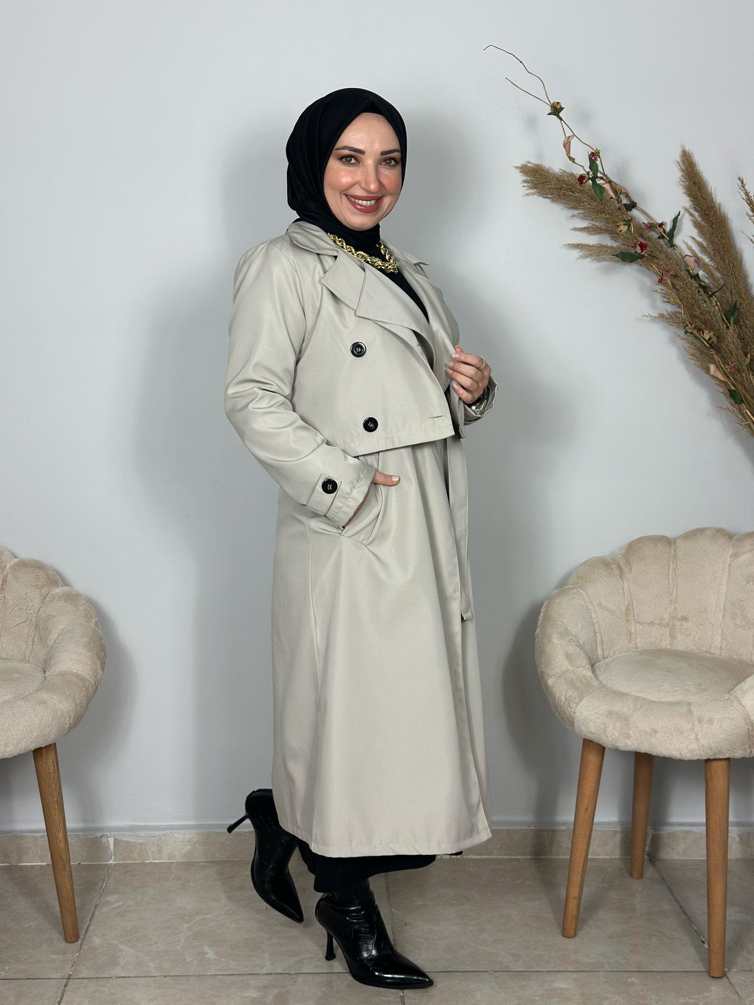 Sayra Shawl Kadın Krem Trençkot 