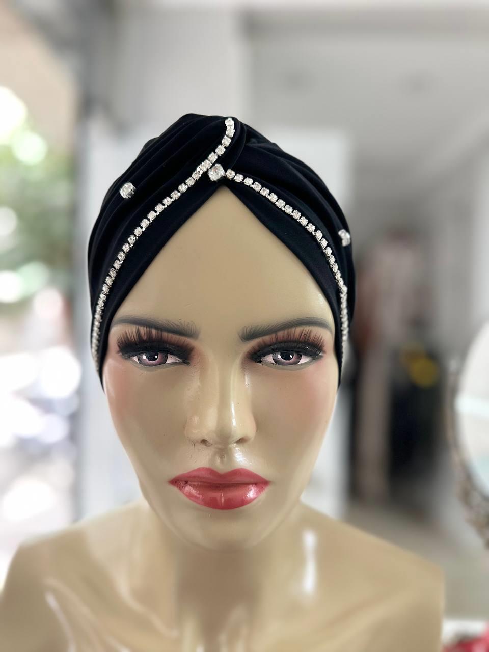 Sayra Shawl Kadın Taşlı Bone Siyah